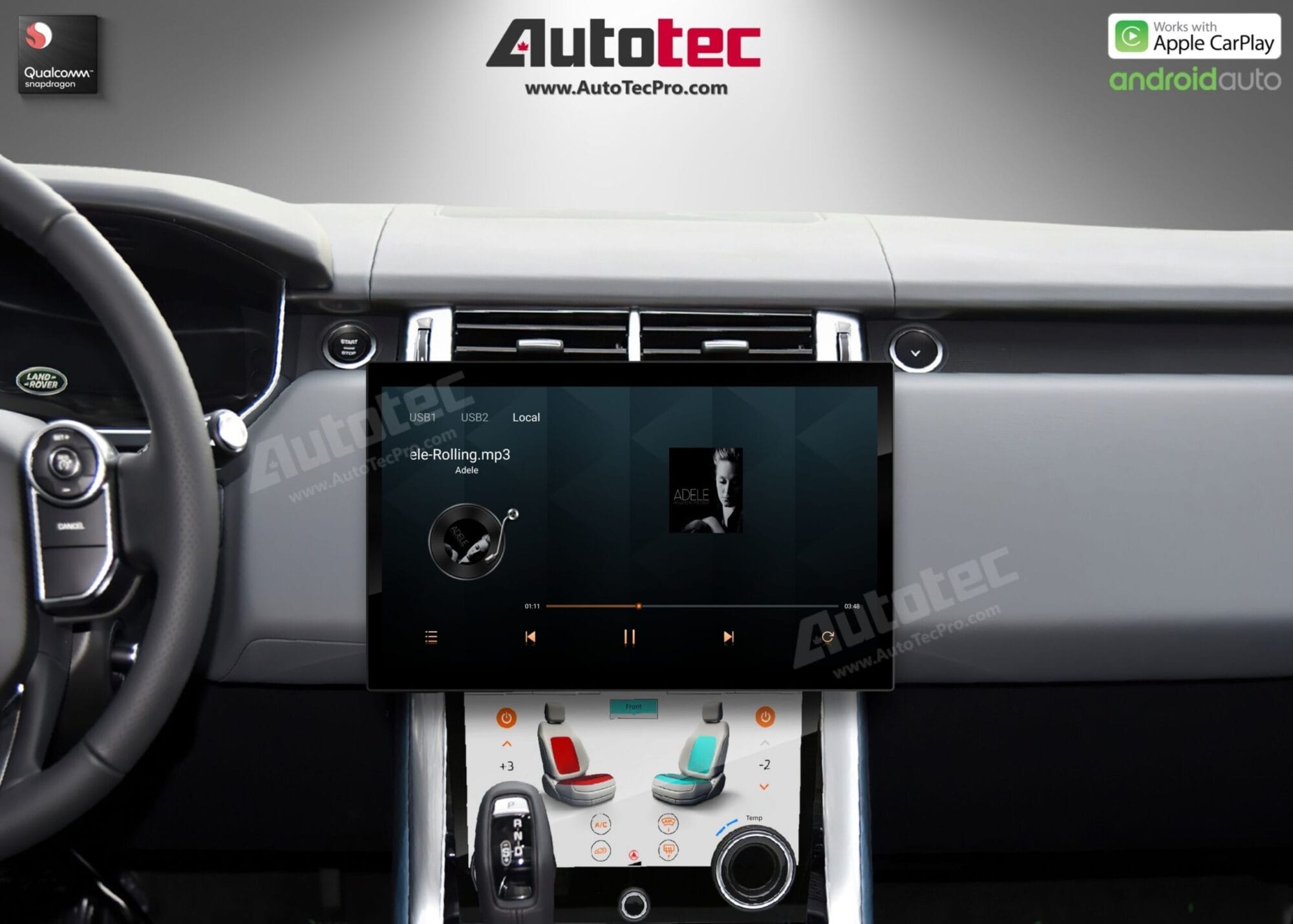 Land Rover Range Rover Vogue | Sport | Evoque (2013 – 2018) 13.3″ HD IPS Touch-Screen Navigation & Infotainment System | Android 14 | GPS | BT | Wifi | CarPlay | Bosch | Harman | 4G LTE