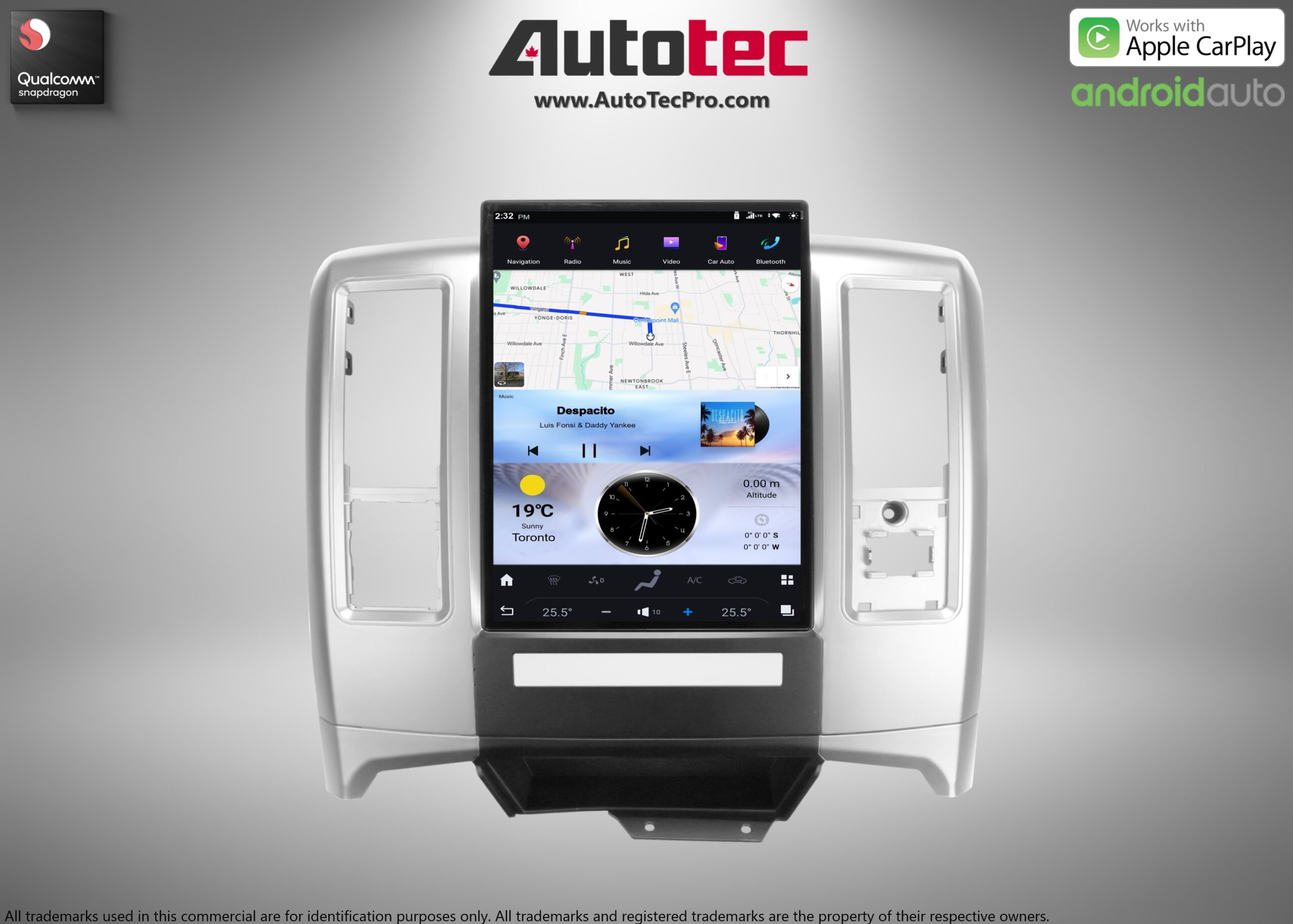 Dodge RAM (2009 – 2012) 13.8″ HD Tesla-Style Navigation & Infotainment System | Android 13 | GPS | BT | Wifi | CarPlay | Android Auto | 4G LTE