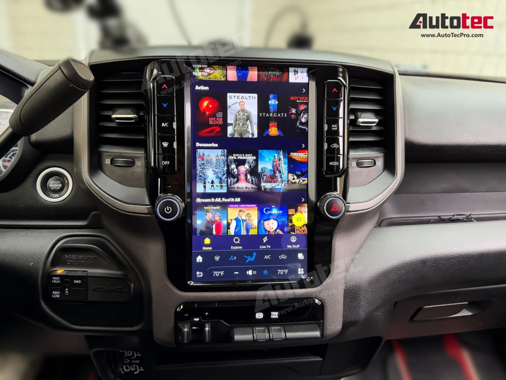 Dodge RAM (2019 – 2023) 12″ HD Tesla-Style Navigation & Infotainment System | Android 13 | GPS | BT | Wifi | CarPlay | 4G LTE