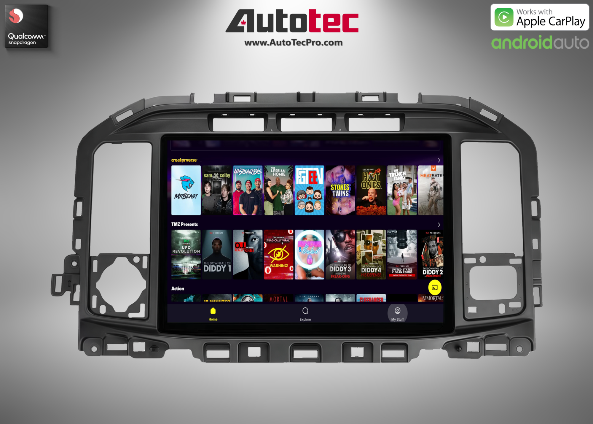 Ford F150 F250 F350 F450 F650 (2021 – 2026) 13.2″ IPS 2K QHD Touch-Screen Navigation & Infotainment System | Android 13 | GPS | BT | Wifi | CarPlay | SYNC 4 | 4G LTE