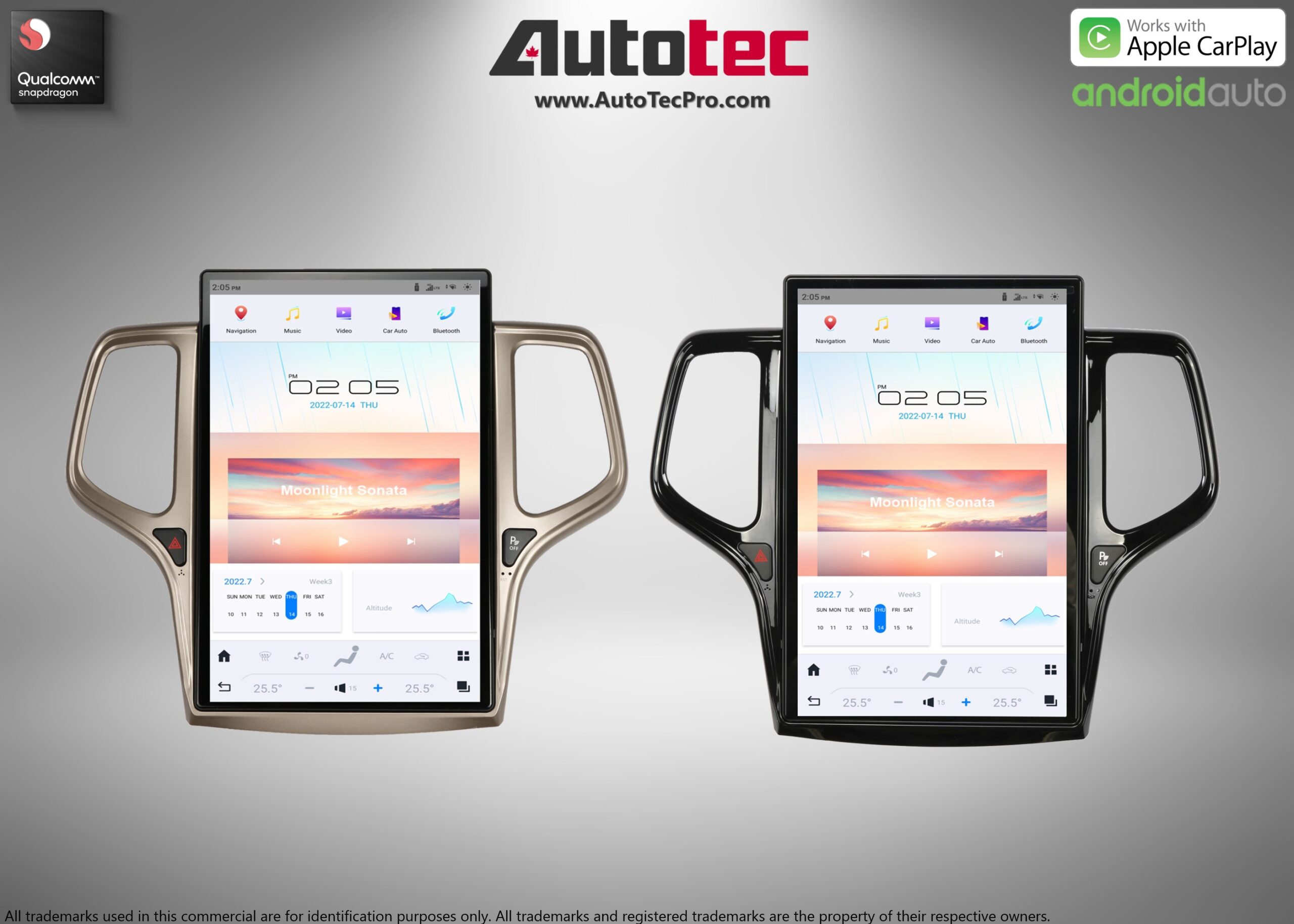 Jeep Grand Cherokee (2014 – 2021) 14.4″ IPS QHD 2K Touch-Screen Android Navigation System | Android 13 | GPS | BT | Wifi | CarPlay | Android Auto | 4G LTE