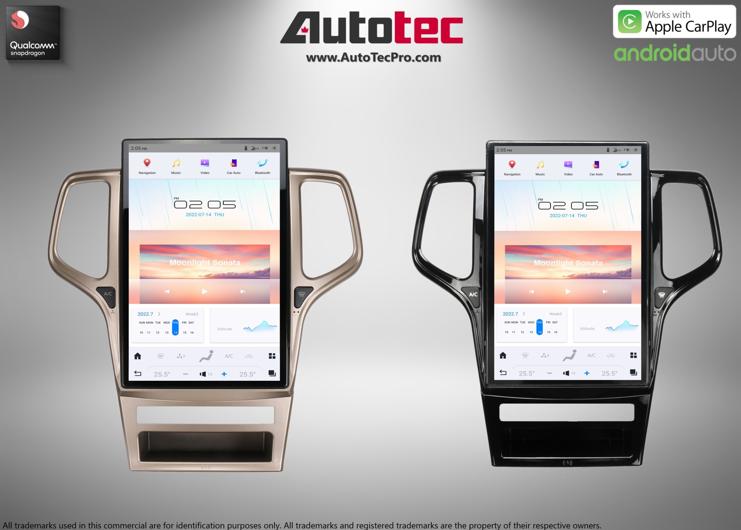 Jeep Grand Cherokee (2011 – 2013) 14.4″ IPS QHD 2K Touch-Screen Android Navigation System | Android 13 | GPS | BT | Wifi | CarPlay | Android Auto | 4G LTE