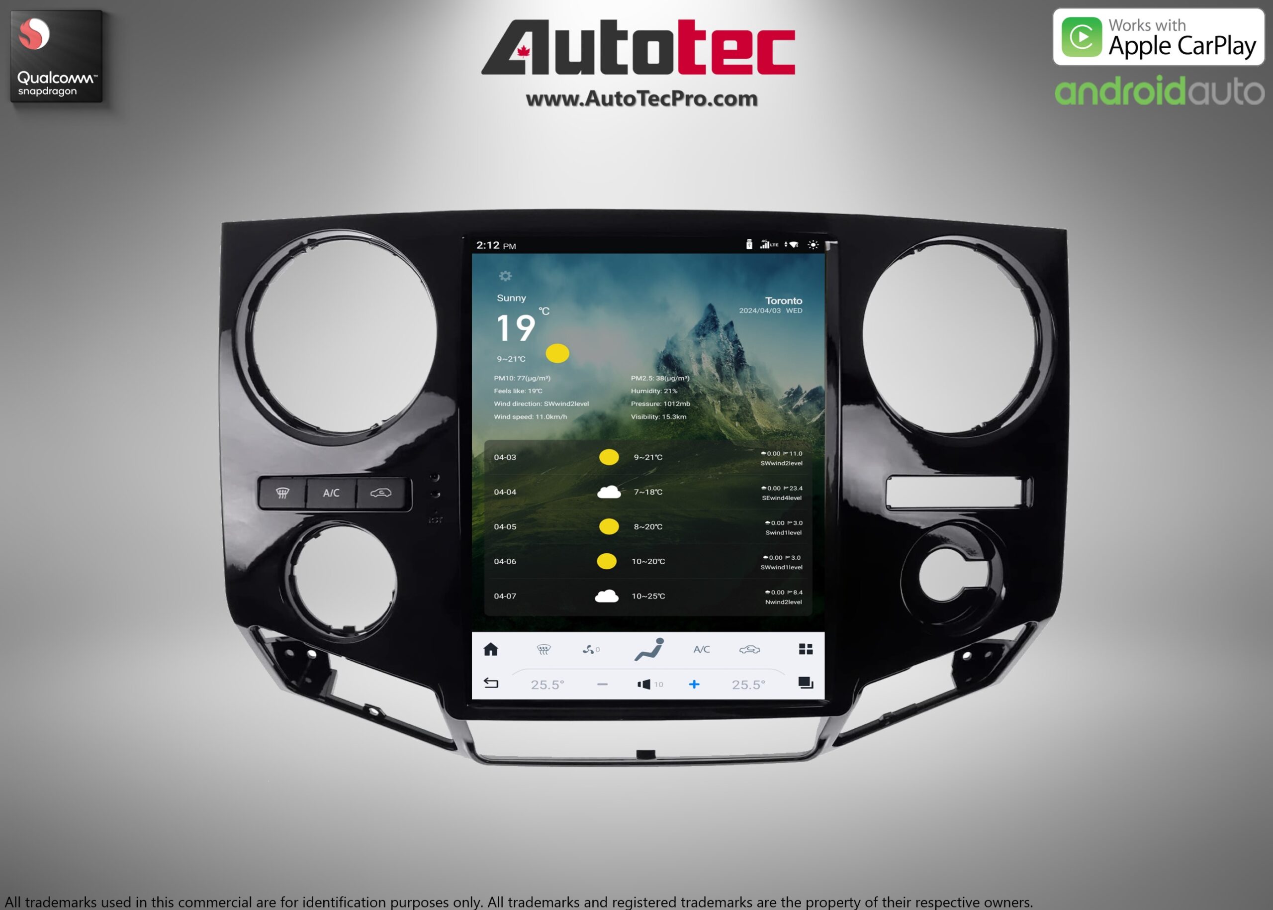 Ford F250 F350 (2009 – 2016) 12.1″ IPS HD Touch-Screen Navigation & Infotainment System | Android 13 | GPS | BT | Wifi | 4G LTE | CarPlay | Camera