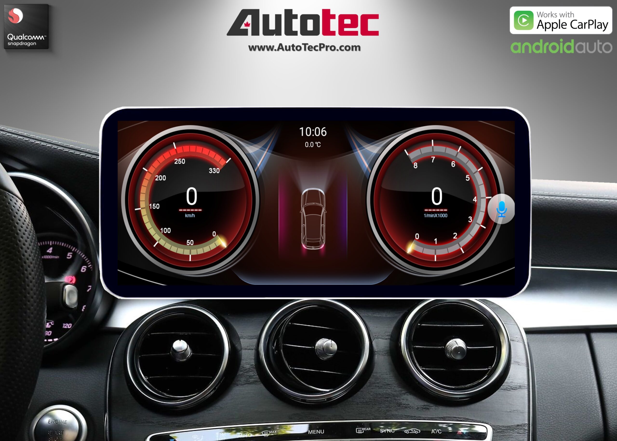 Mercedes-Benz C-Class (2015-2022 | W205) Direct-Fit 10.25″ / 12.3″ OEM-Fit HD IPS Touch-Screen Android Navigation & Infotainment System | Android 14 | GPS | BT | Wifi | 4G LTE | CarPlay