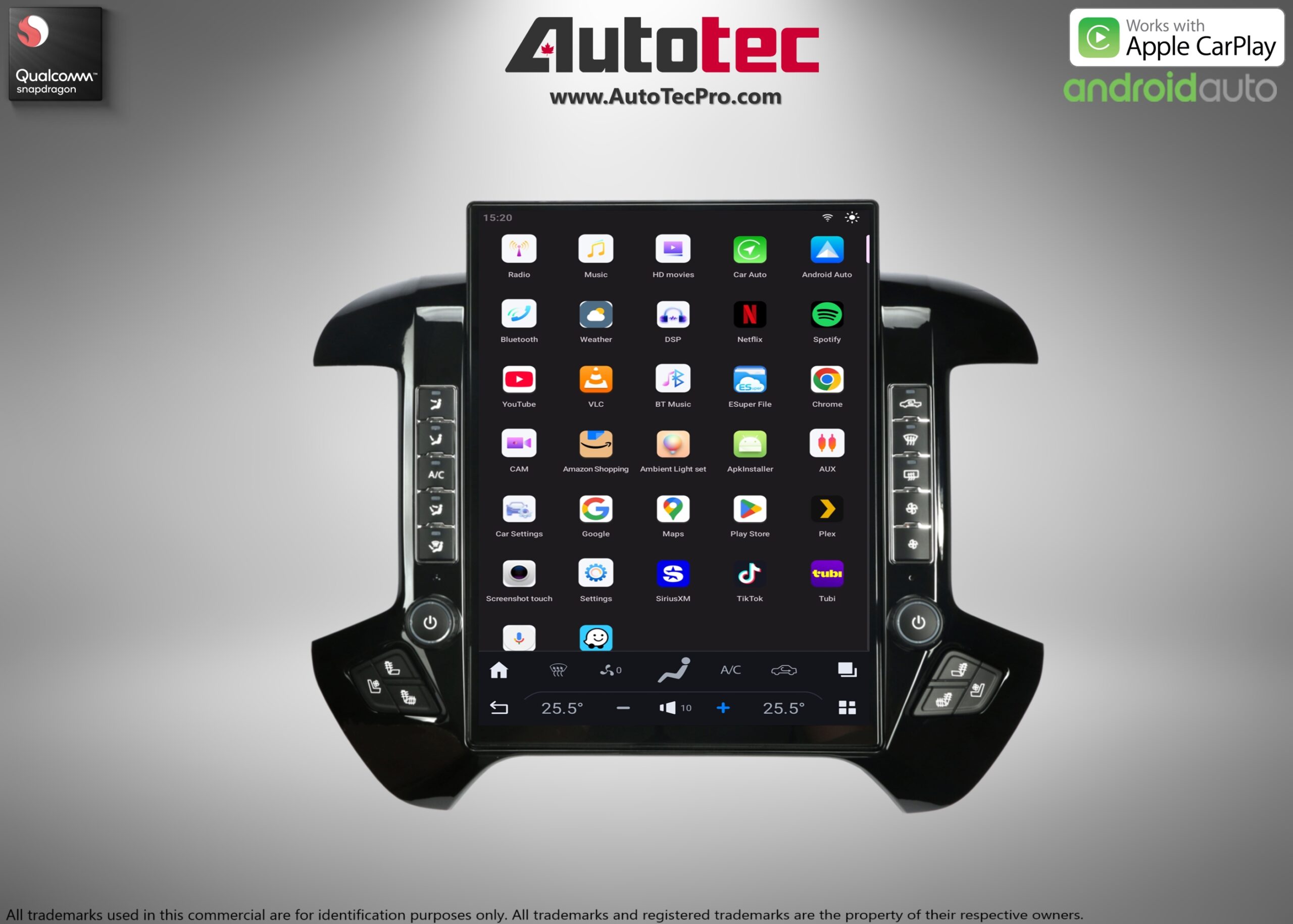 Chevrolet Silverado / GMC Sierra (2014 – 2019) 15.6″ IPS QHD 2K Touch-Screen Navigation & Infotainment System | Android 13 | GPS | BT | Wifi | CarPlay | Onstar | DSP | 4G LTE