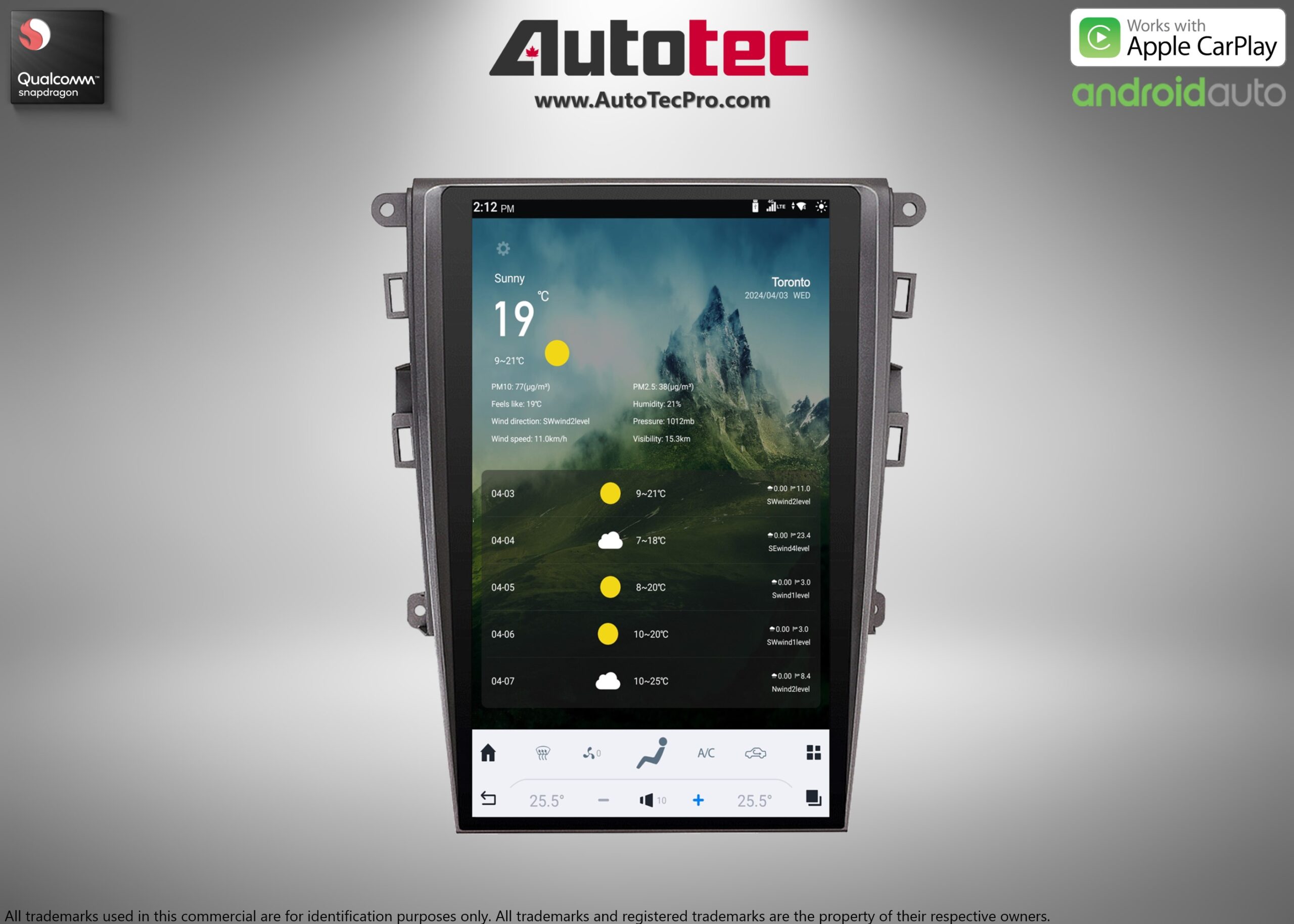 Ford Fusion (2013 – 2020) 13.6″ IPS HD Touch-Screen Android Navigation System | Android 13 | GPS | BT | Wifi | CarPlay | SYNC | 4G LTE