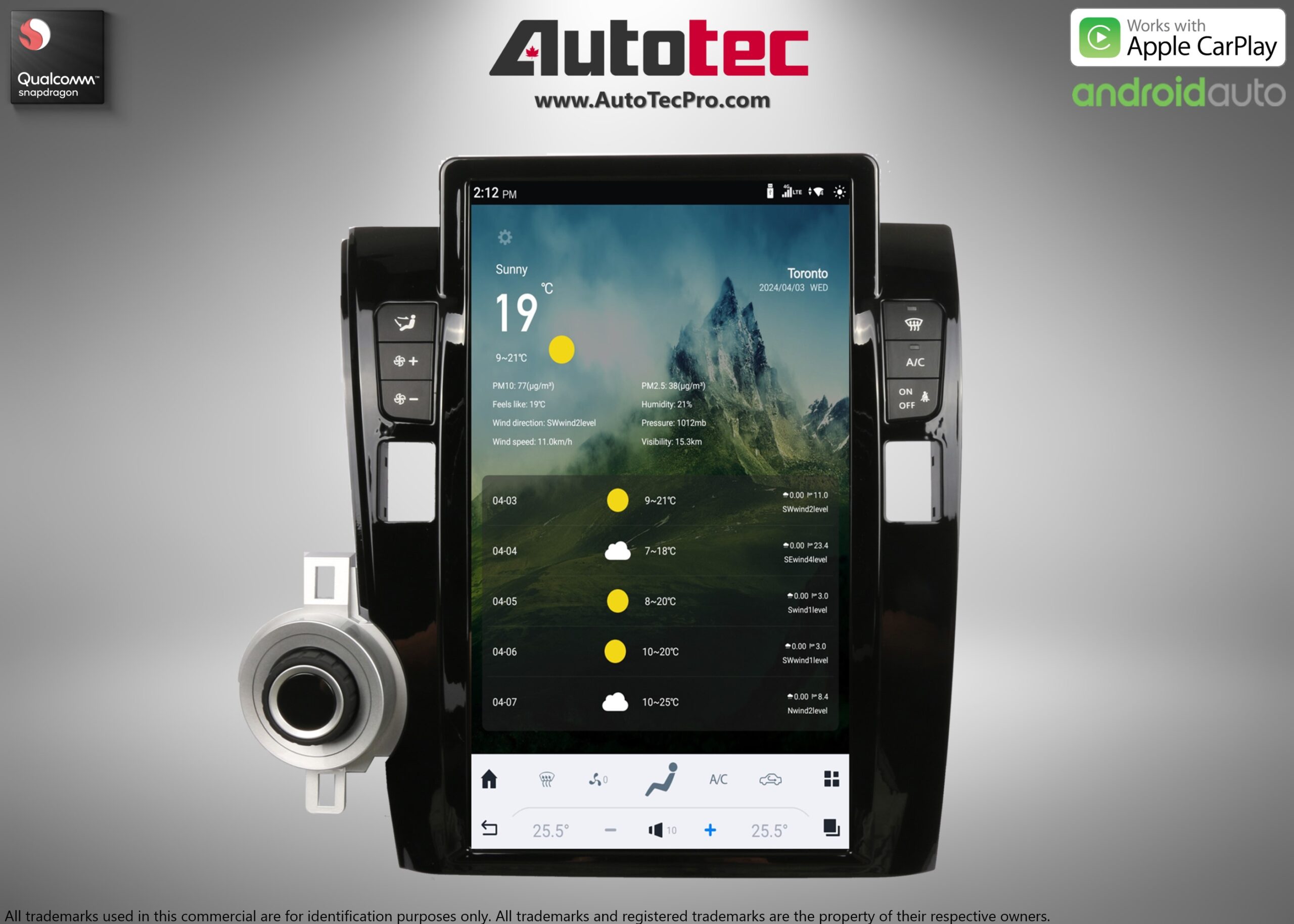 Toyota Tundra (2007 – 2013) 13.6″ HD Touch-Screen Navigation & Infotainment System | Android 13 | GPS | BT | WiFi | Camera | CarPlay