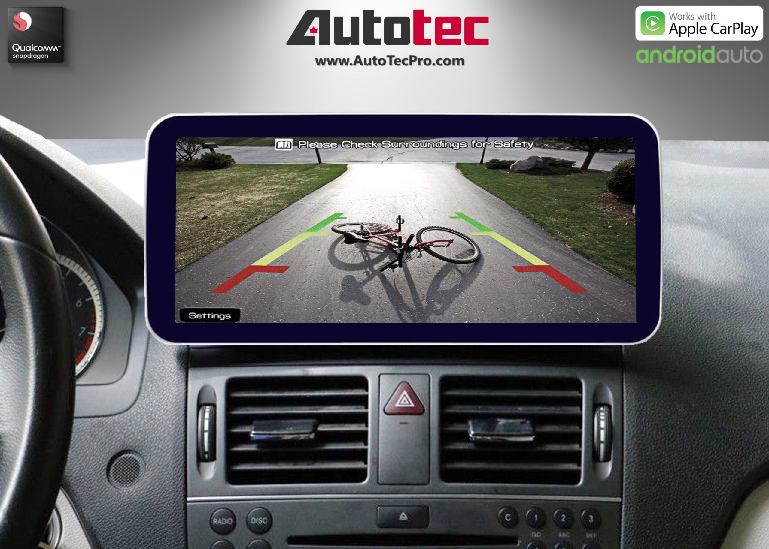 Mercedes-Benz C-Class (2007-2011 | W204) Direct-Fit 10.25″ / 12.3″ HD IPS Touch-Screen Android Navigation System | Android 14 | GPS | BT | Wifi | 4G LTE | Camera | CarPlay