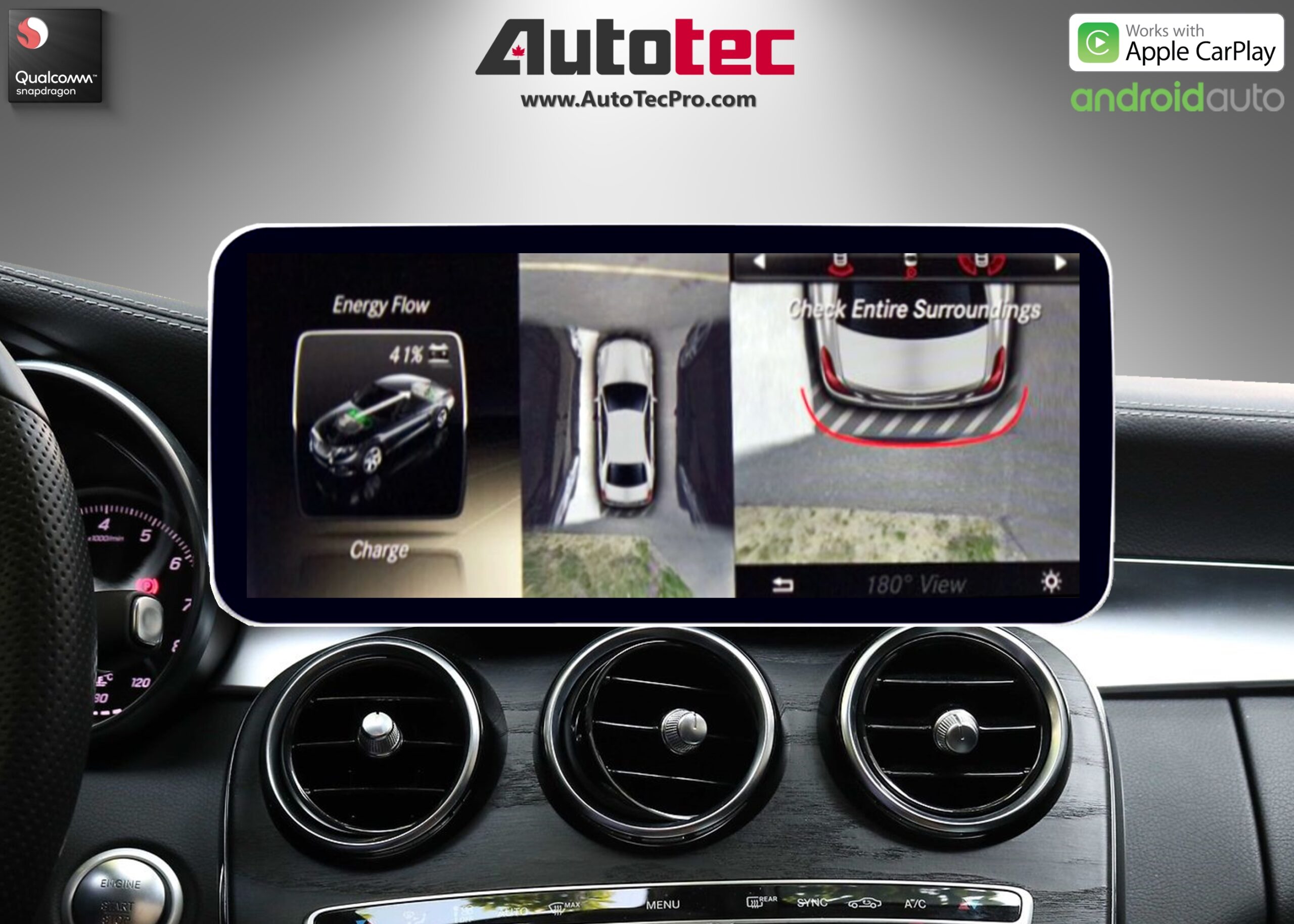 Mercedes-Benz C-Class (2015-2022 | W205) Direct-Fit 10.25″ / 12.3″ OEM-Fit HD IPS Touch-Screen Android Navigation & Infotainment System | Android 14 | GPS | BT | Wifi | 4G LTE | CarPlay