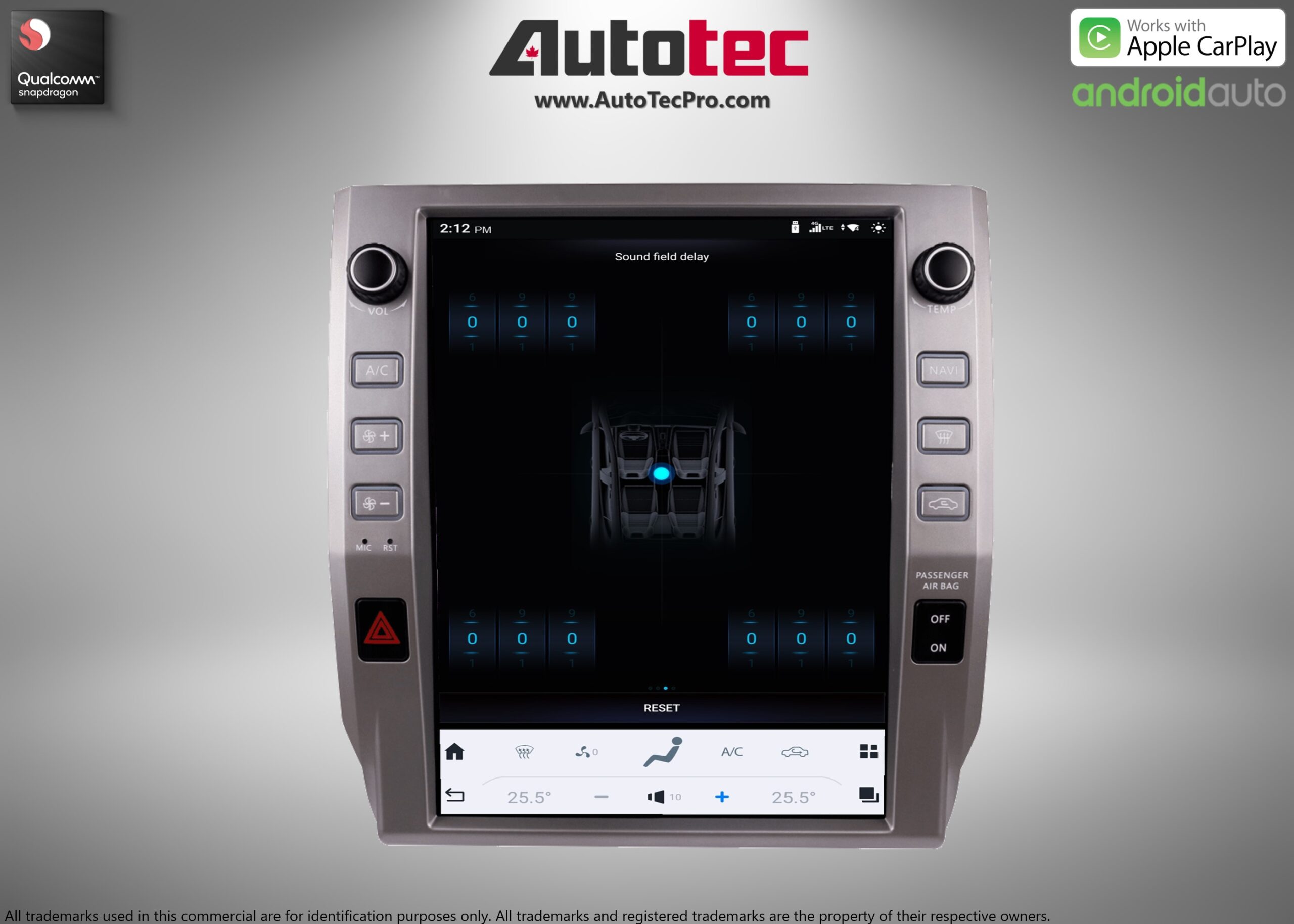 Toyota Tundra (2014 – 2021) 12.1″ HD Touch-Screen Android Navigation System | Android 13 | GPS | BT | WiFi | Camera | CarPlay