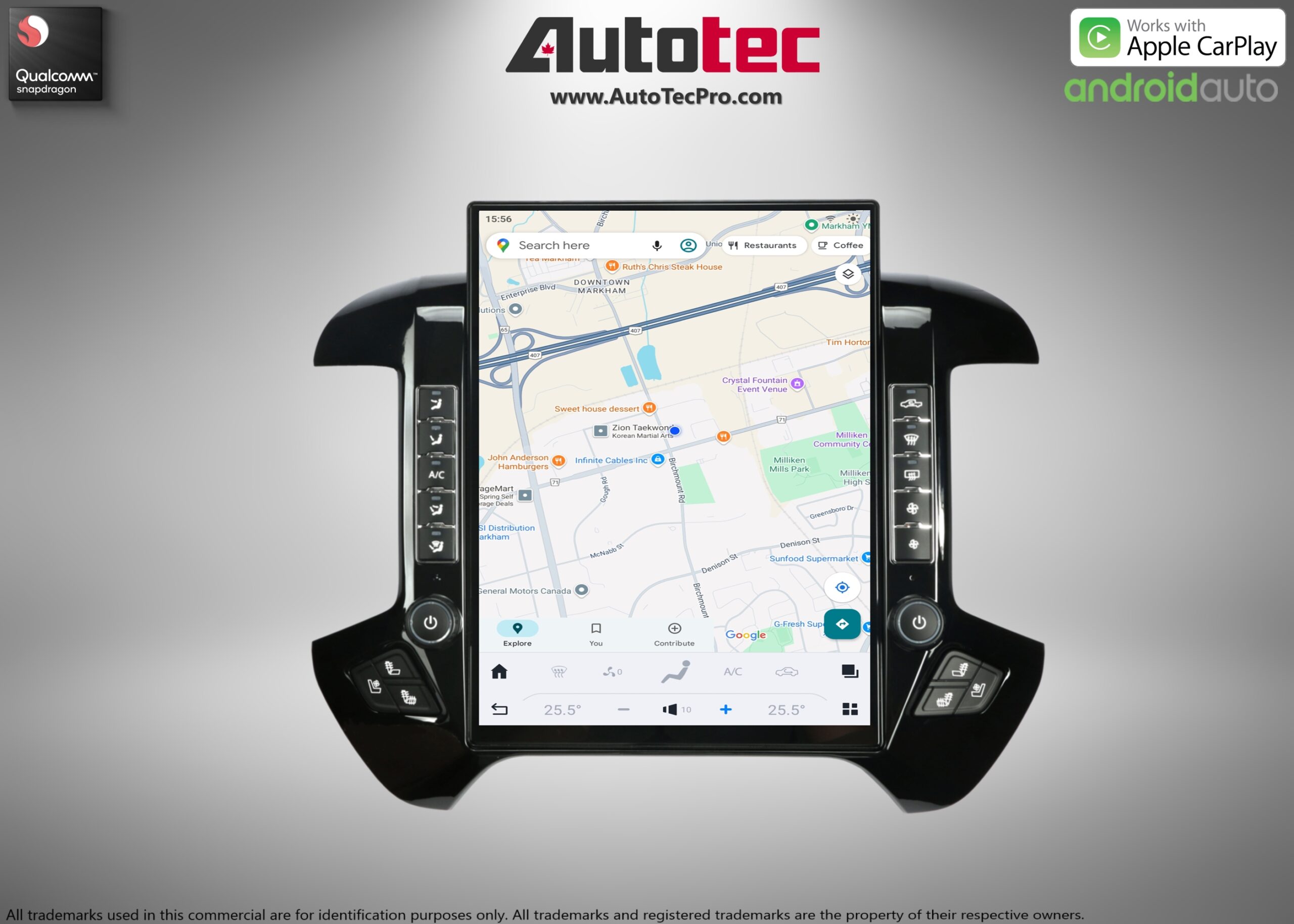 Chevrolet Silverado / GMC Sierra (2014 – 2019) 15.6″ IPS QHD 2K Touch-Screen Navigation & Infotainment System | Android 13 | GPS | BT | Wifi | CarPlay | Onstar | DSP | 4G LTE