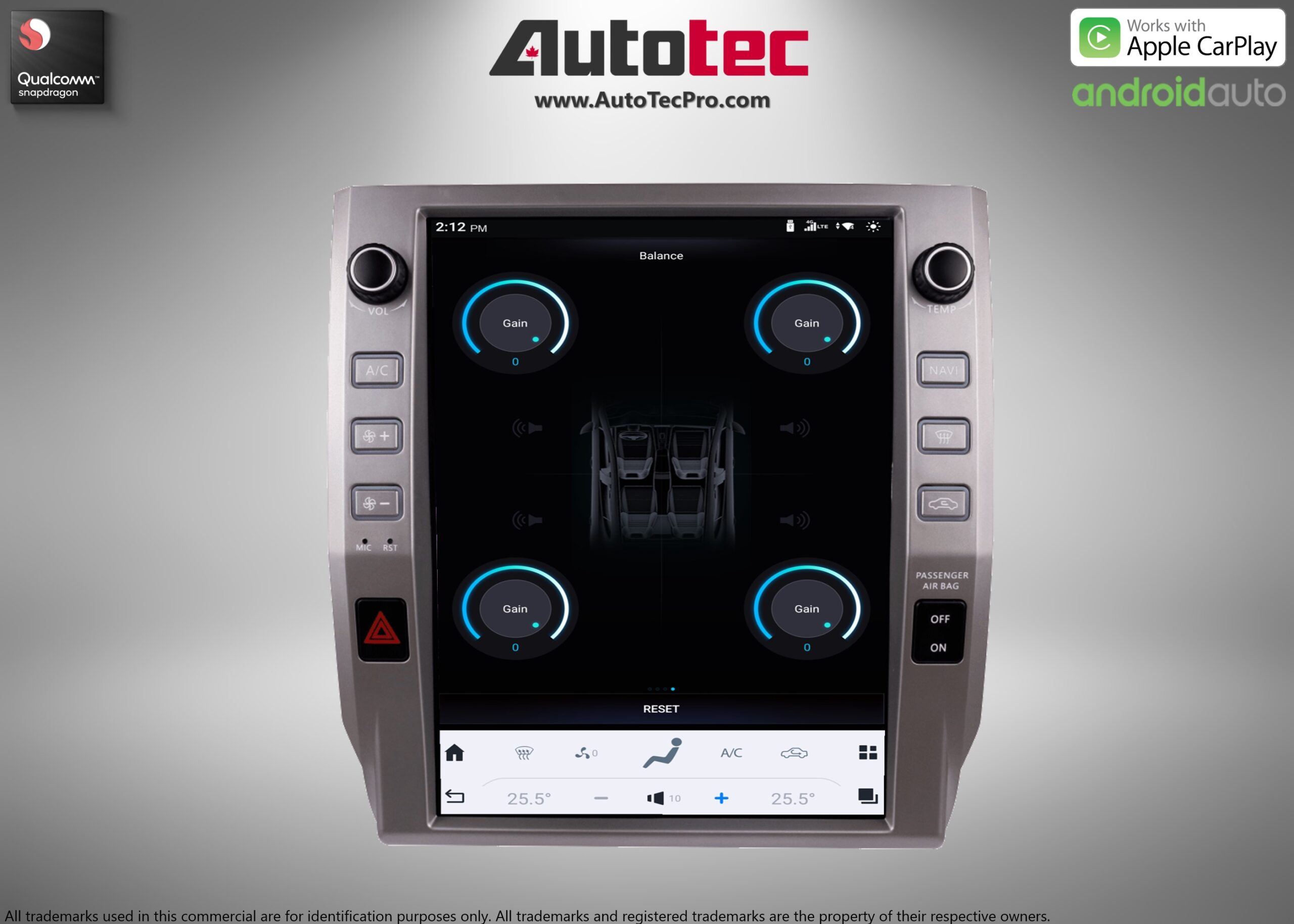 Toyota Tundra (2014 – 2021) 12.1″ HD Touch-Screen Android Navigation System | Android 13 | GPS | BT | WiFi | Camera | CarPlay