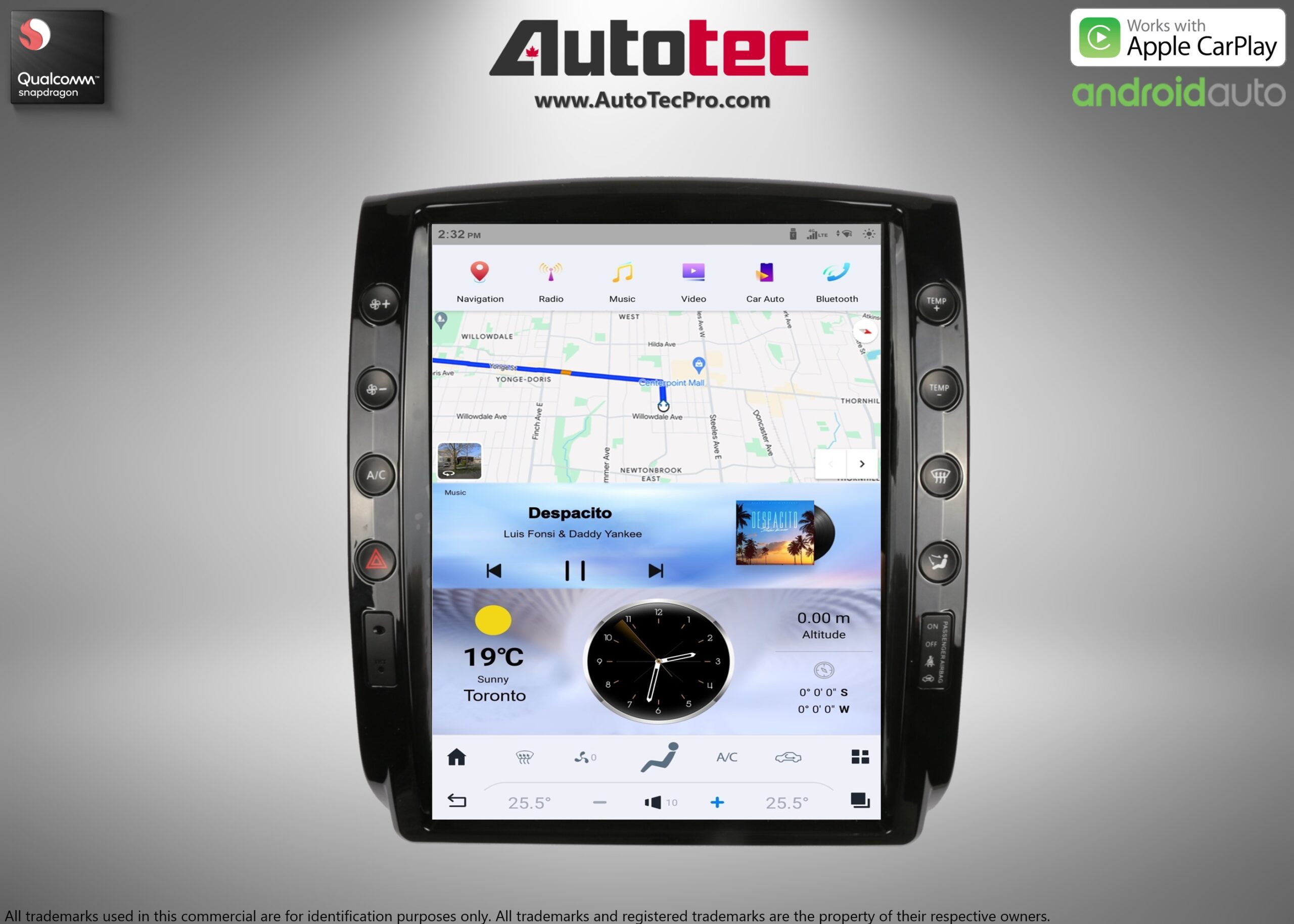 Toyota Tacoma (2005 – 2015) 12.1″ HD Touch-Screen Android Navigation System | Android 13 | GPS | BT | WiFi | Camera | CarPlay