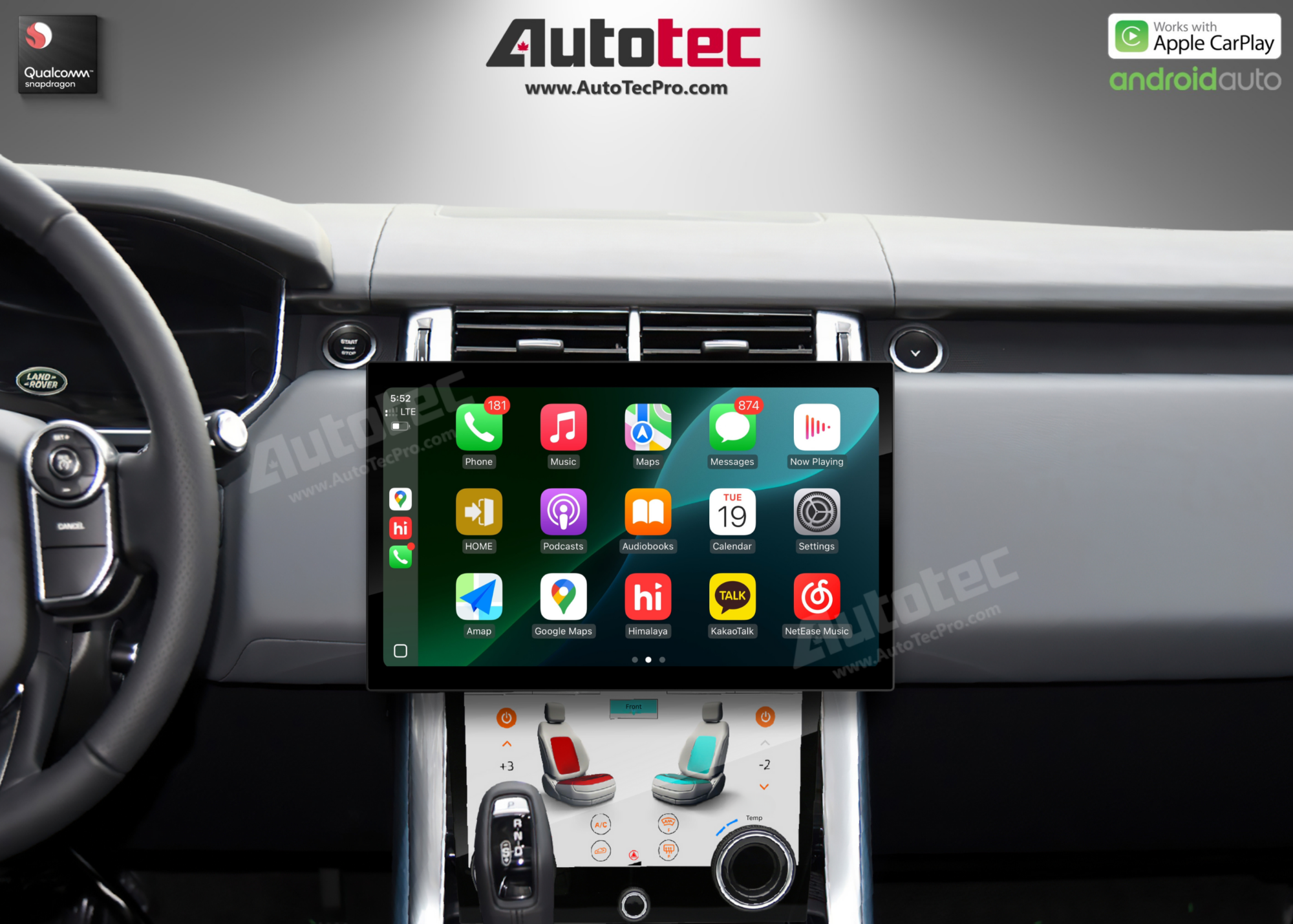 Land Rover Range Rover Vogue | Sport | Evoque (2013 – 2018) 13.3″ HD IPS Touch-Screen Navigation & Infotainment System | Android 14 | GPS | BT | Wifi | CarPlay | Bosch | Harman | 4G LTE