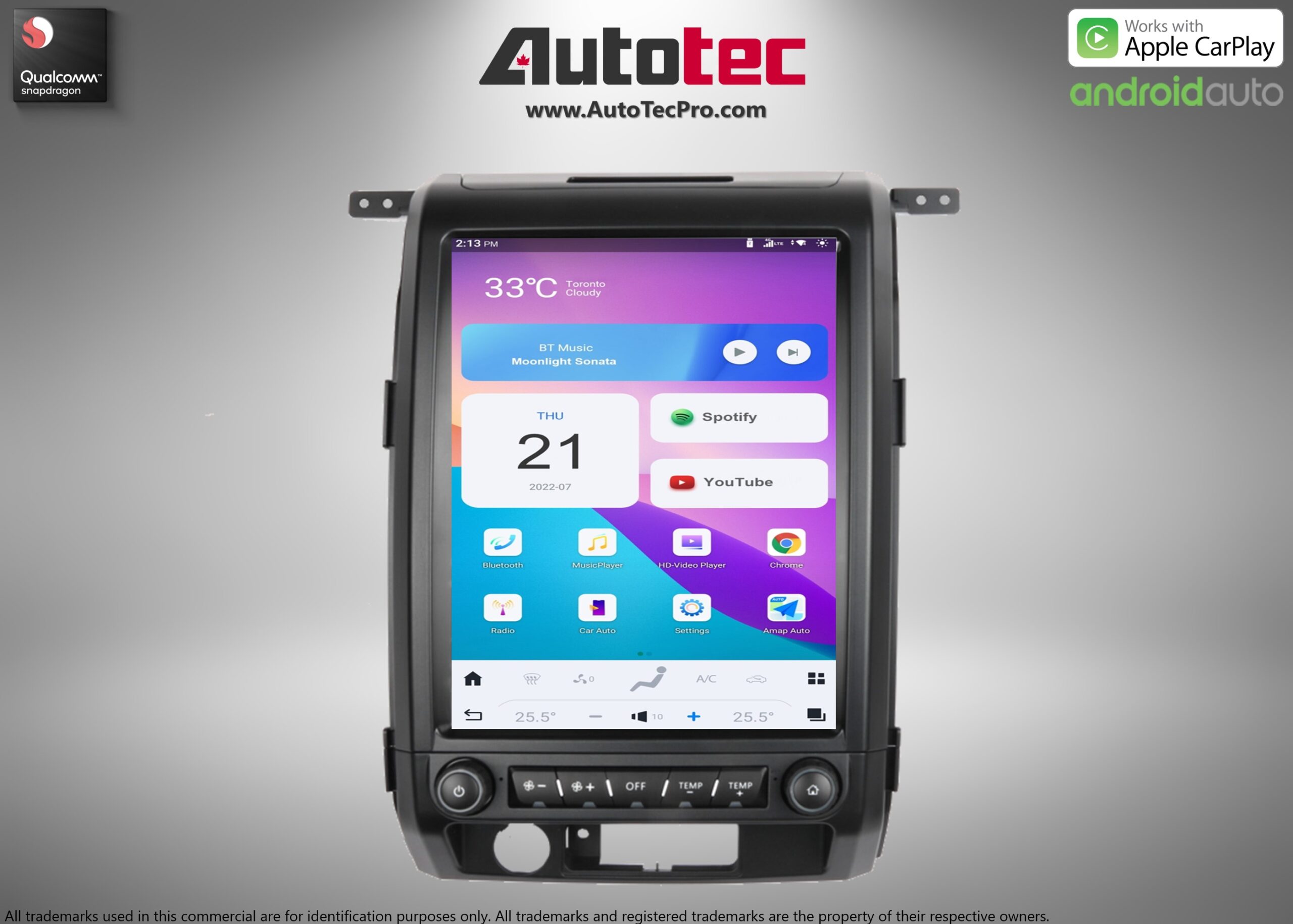 Ford F150 (2009 – 2014)  12.1″ IPS HD Touch-Screen Android Navigation System | Android 13 | GPS | BT | Wifi | CarPlay | Android Auto | 4G LTE