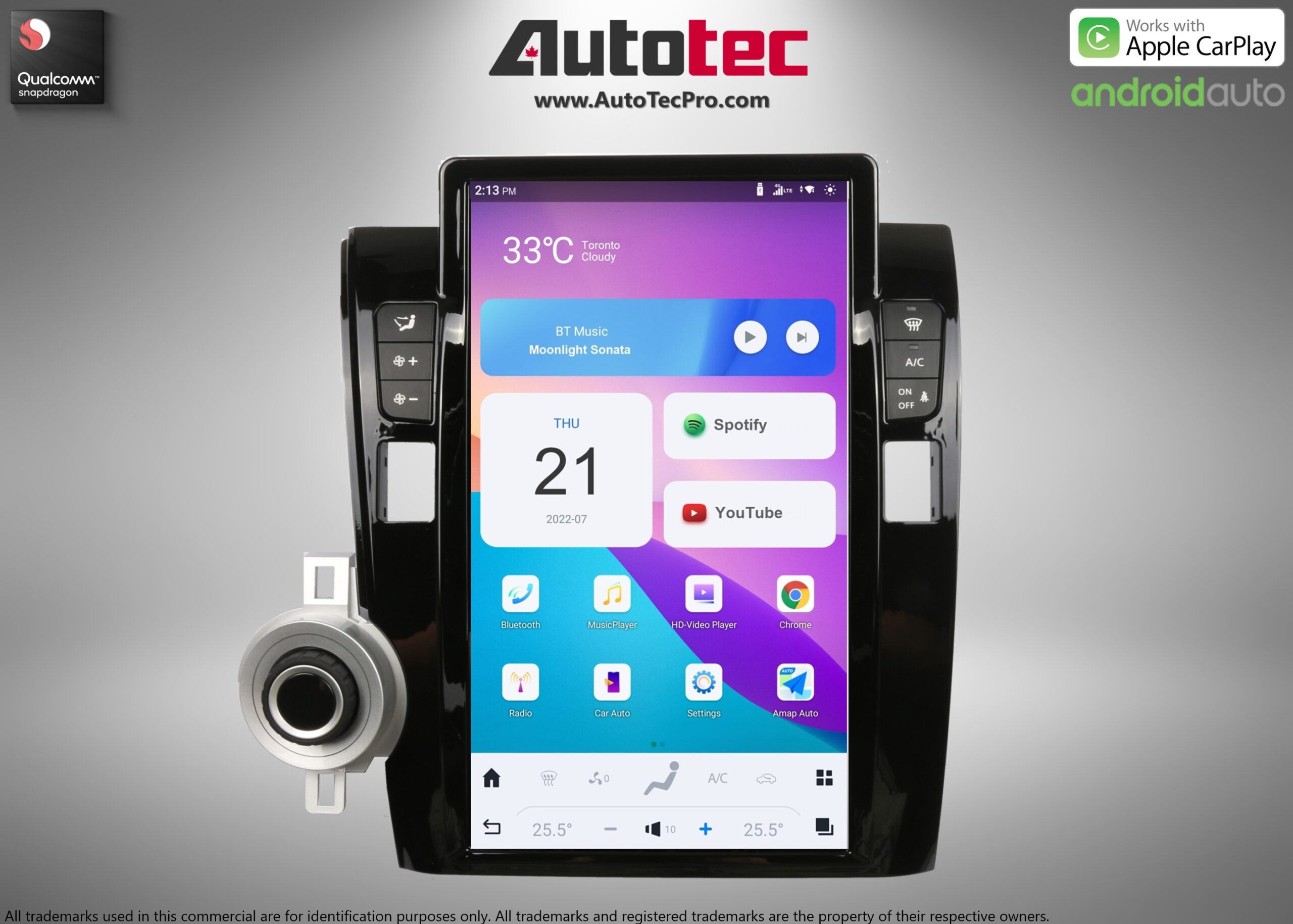 Toyota Tundra (2007 – 2013) 13.6″ HD Touch-Screen Navigation & Infotainment System | Android 13 | GPS | BT | WiFi | Camera | CarPlay