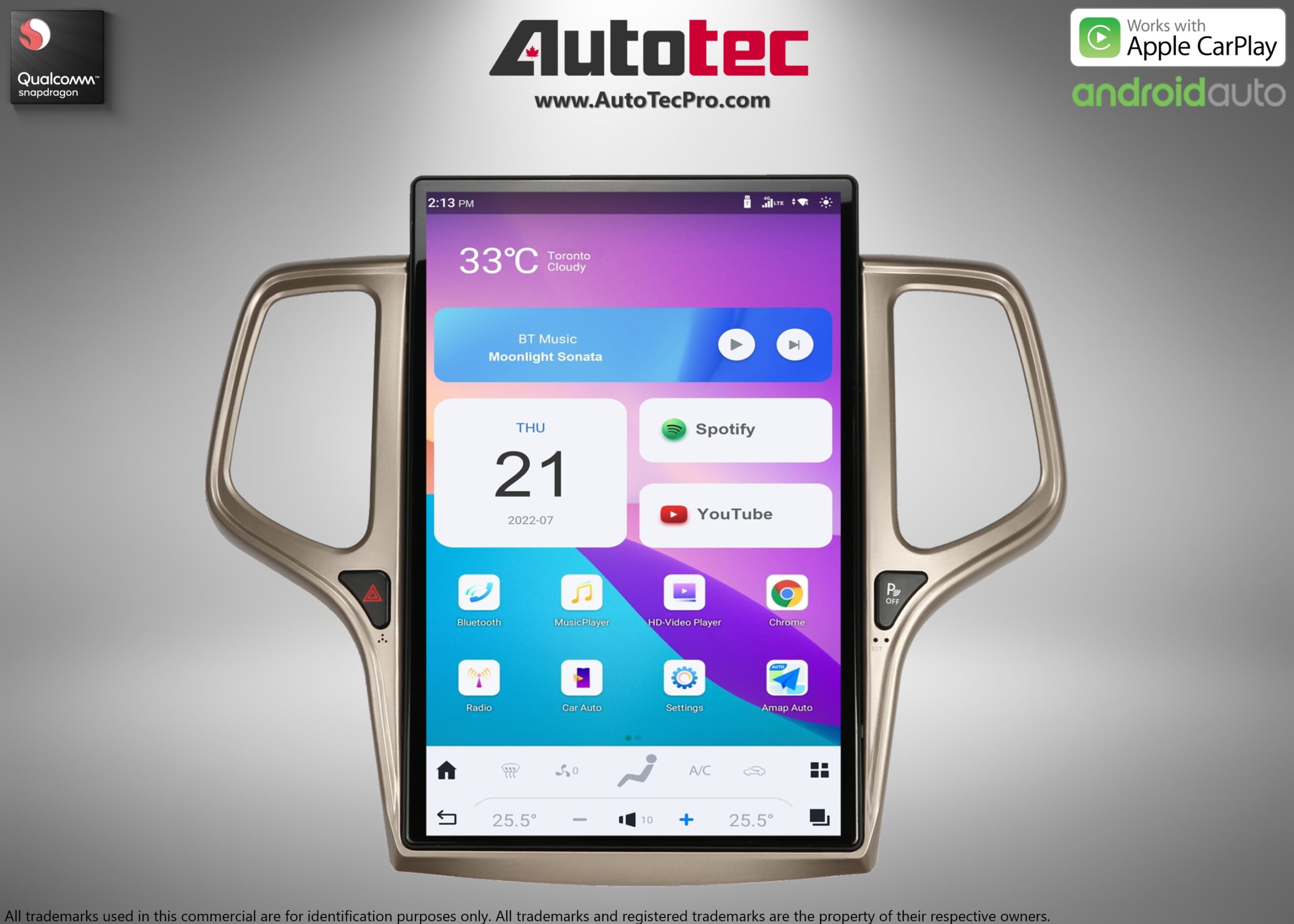 Jeep Grand Cherokee (2014 – 2021) 14.4″ IPS QHD 2K Touch-Screen Android Navigation System | Android 13 | GPS | BT | Wifi | CarPlay | Android Auto | 4G LTE