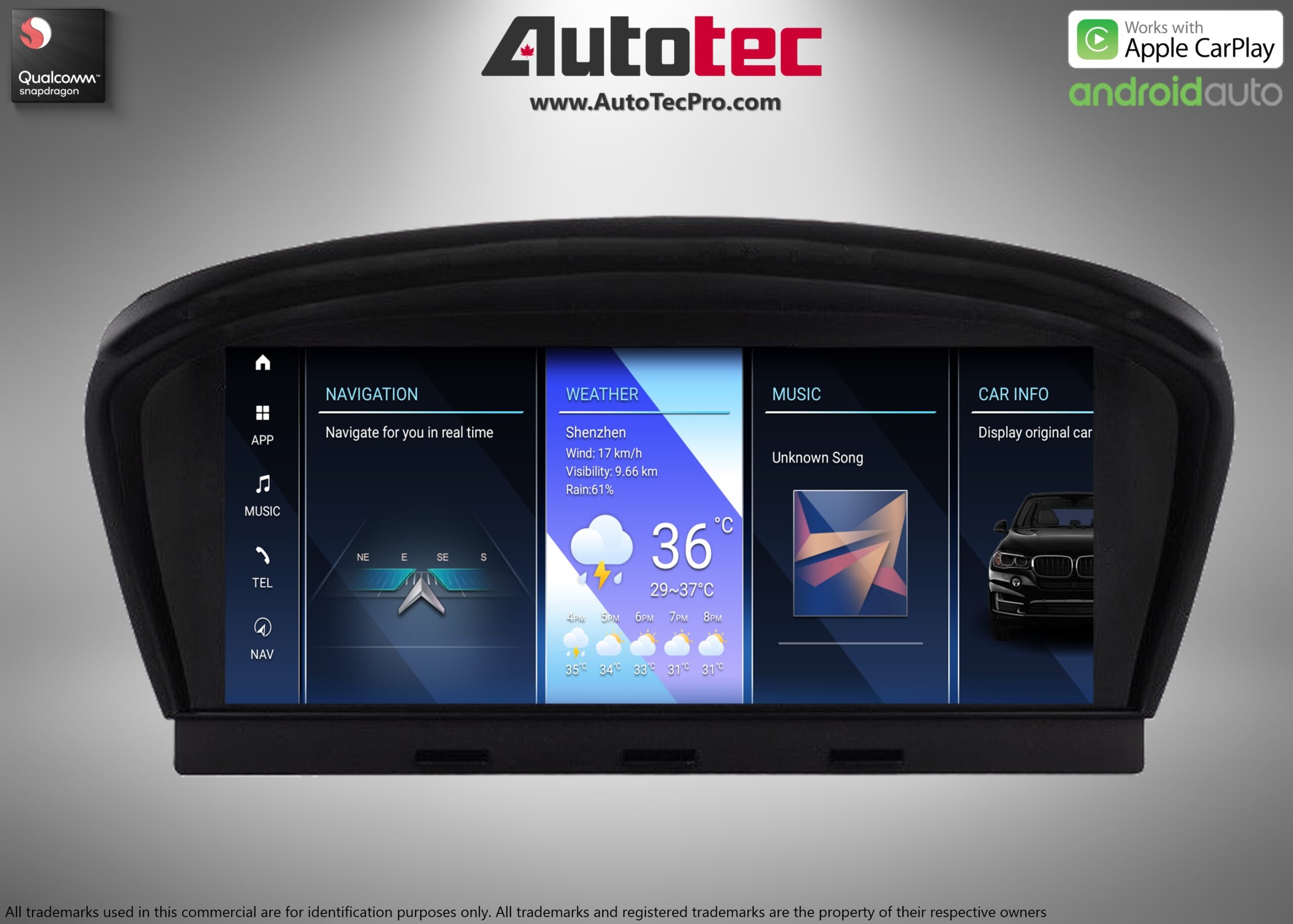 BMW 3 Series (2006 – 2012)  E90 / E91 / E92 OEM FIT 8.8″ HD Touch-Screen Android Navigation System | Android 14 | GPS | BT | Wifi | Camera | CarPlay