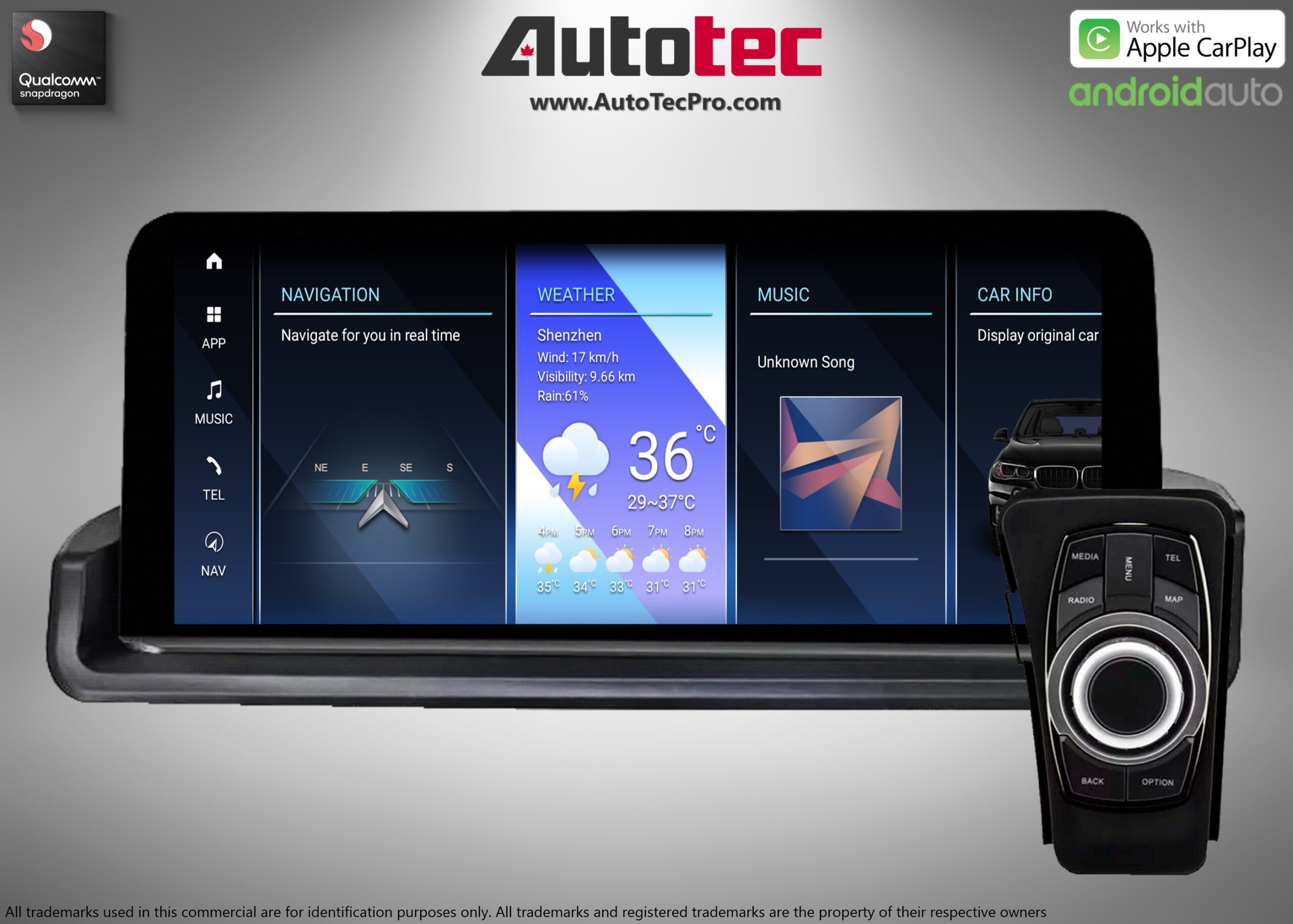 BMW 3 Series (2006 – 2012)  E90 / E91 / E92 OEM FIT 10.25″ /12.5″ HD Touch-Screen Android Navigation System | Android 14 | GPS | BT | Wifi | Camera | CarPlay