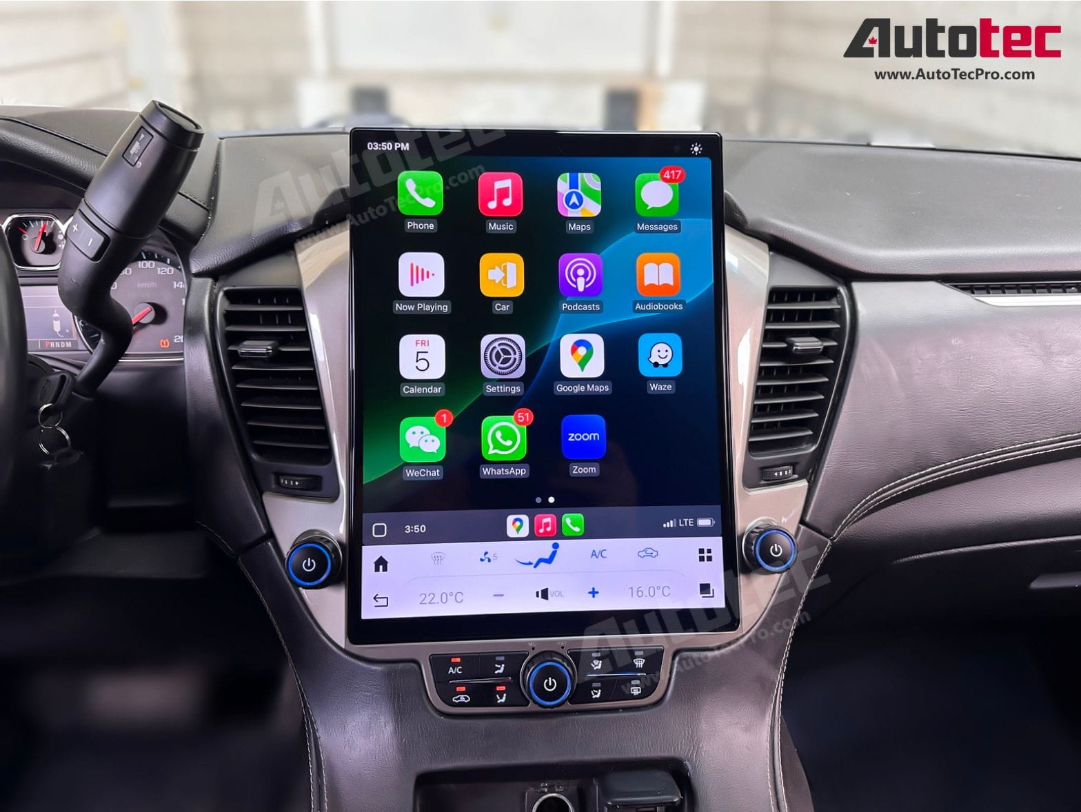 Chevrolet Tahoe / Suburban / GMC Yukon (2015 – 2020) 15.6″ IPS QHD 2K Touch-Screen Navigation & Infotainment System | Android 13 | GPS | BT | Wifi | CarPlay | Onstar | 4G LTE