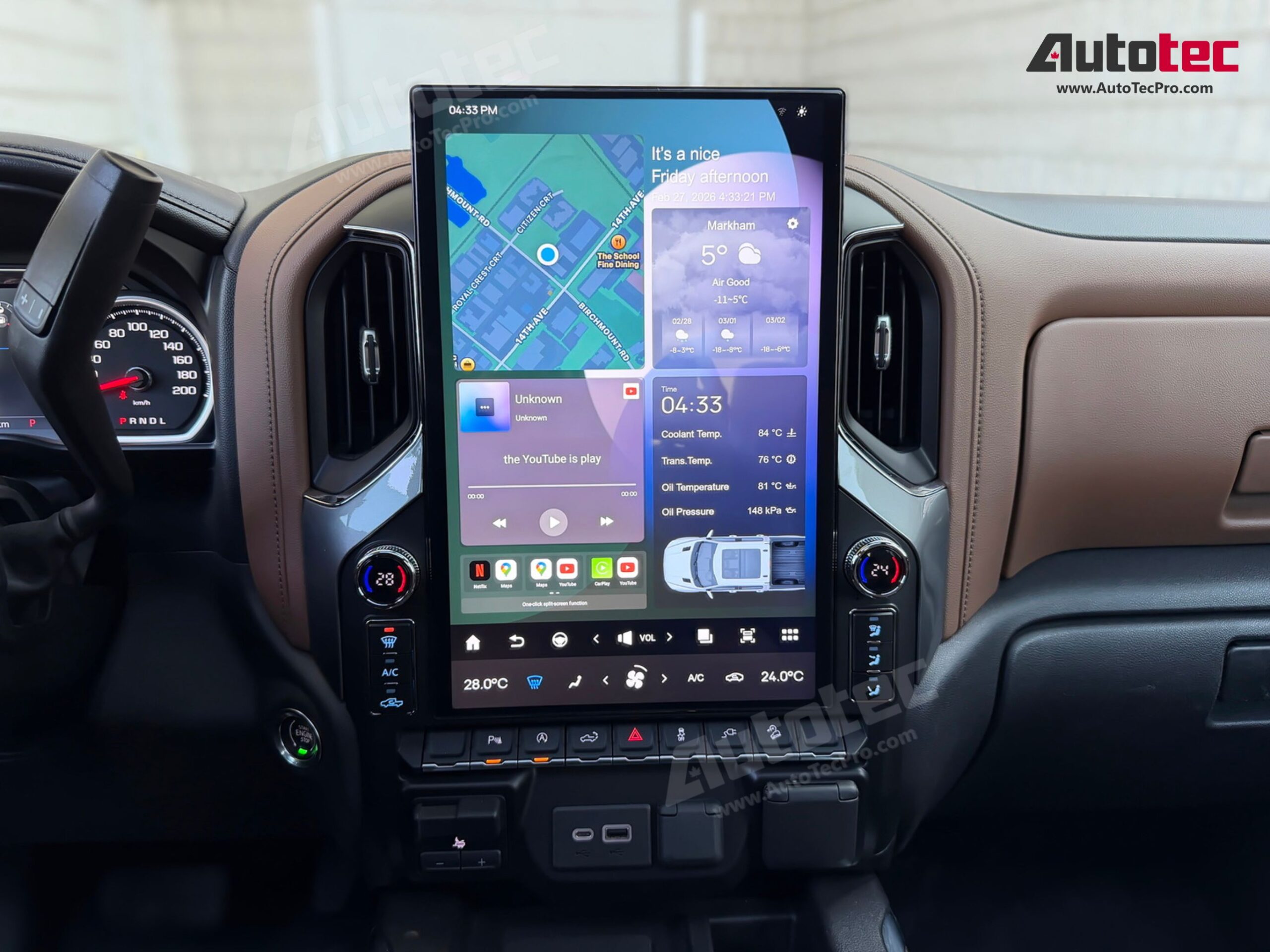 Chevrolet Silverado / GMC Sierra (2019 – 2026) 17.2″ IPS HD Touch-Screen Navigation & Infotainment System | Android 14 | GPS | BT | Wifi | CarPlay | Onstar | 4G LTE