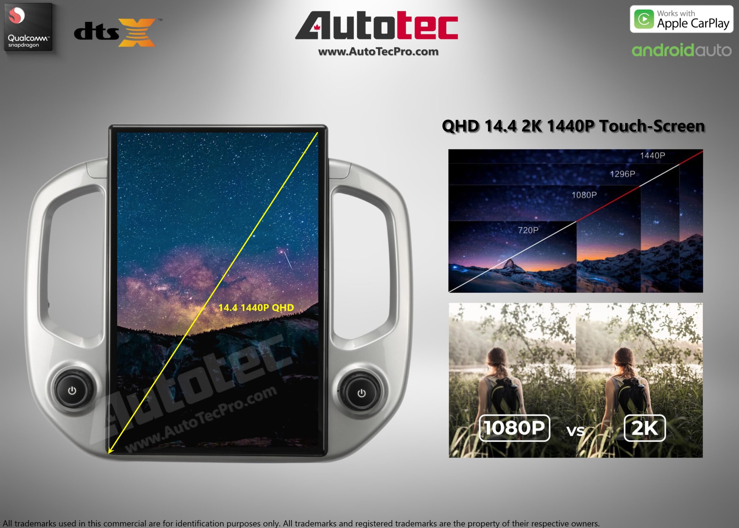 Chevrolet Colorado (2014 – 2023) 14.4″ IPS QHD 2K Touch-Screen Navigation & Infotainment System | Android 13 | GPS | BT | Wifi | CarPlay | Onstar | DSP | 4G LTE