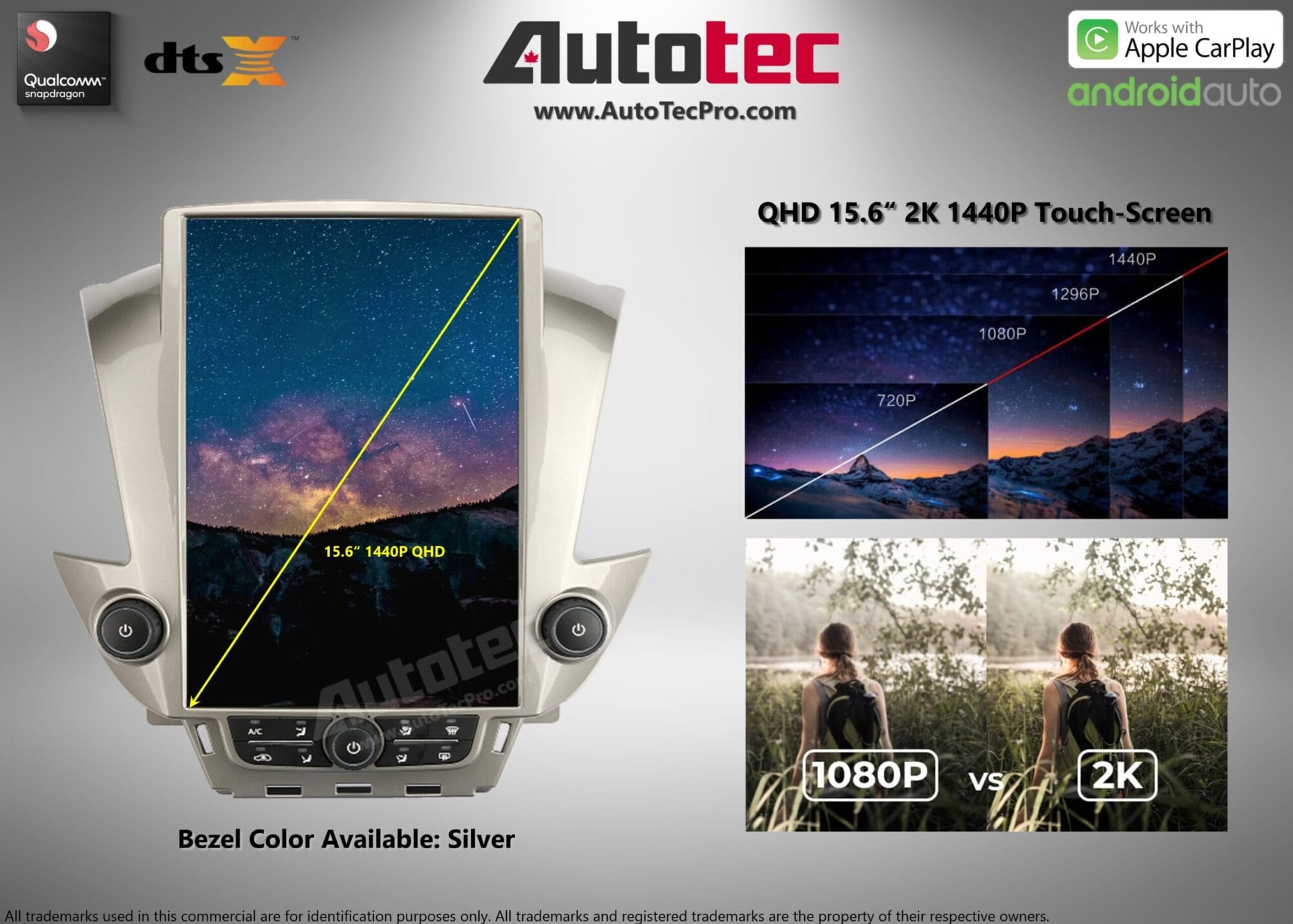 Chevrolet Tahoe / Suburban / GMC Yukon (2015 – 2020) 15.6″ IPS QHD 2K Touch-Screen Navigation & Infotainment System | Android 13 | GPS | BT | Wifi | CarPlay | Onstar | 4G LTE