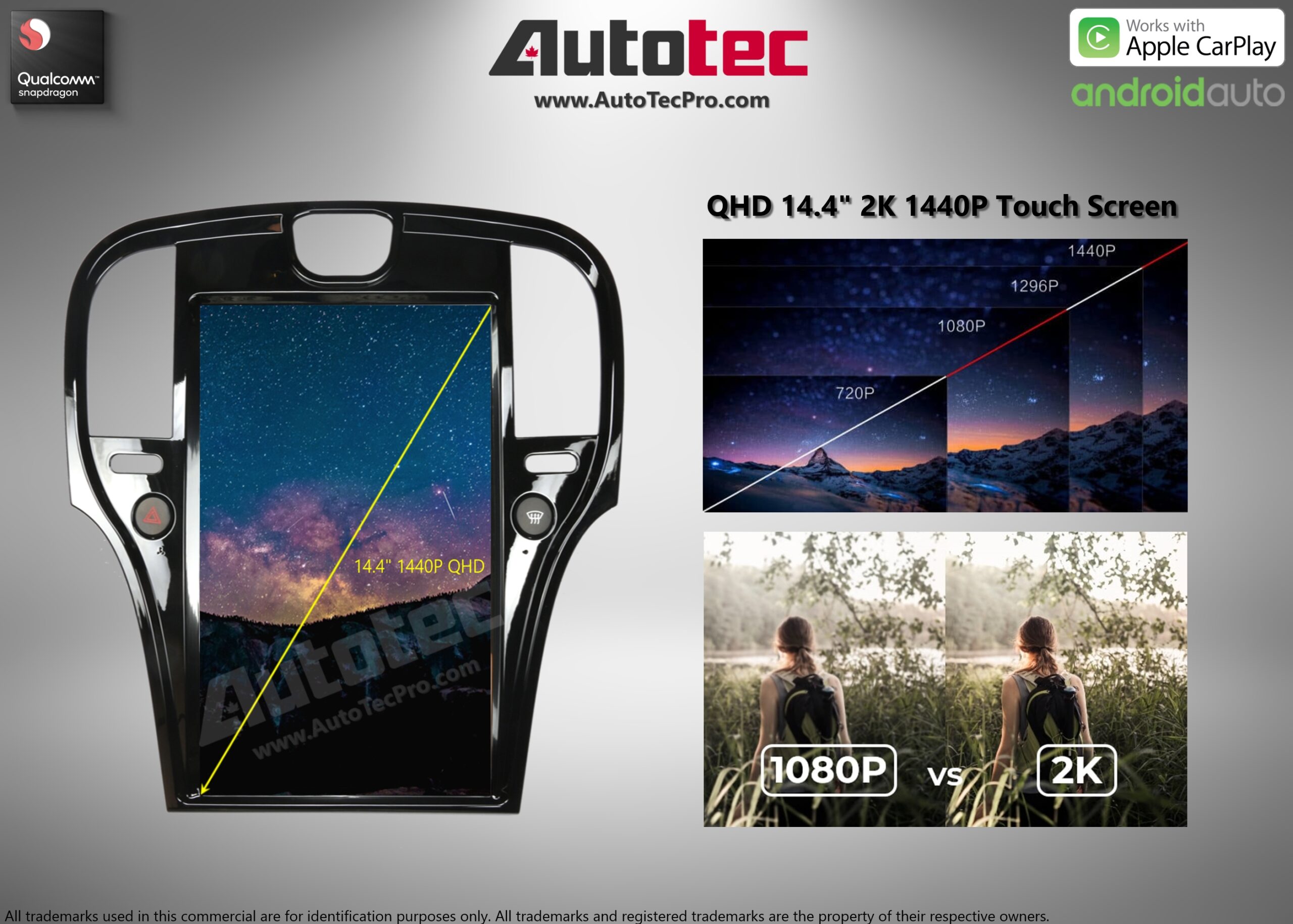 Chrysler 300 300c 300s (2011 – 2023) 14.4″ IPS QHD 2K Touch-Screen Android Navigation System | Android 13 | GPS | BT | Wifi | CarPlay | Android Auto | 4G LTE