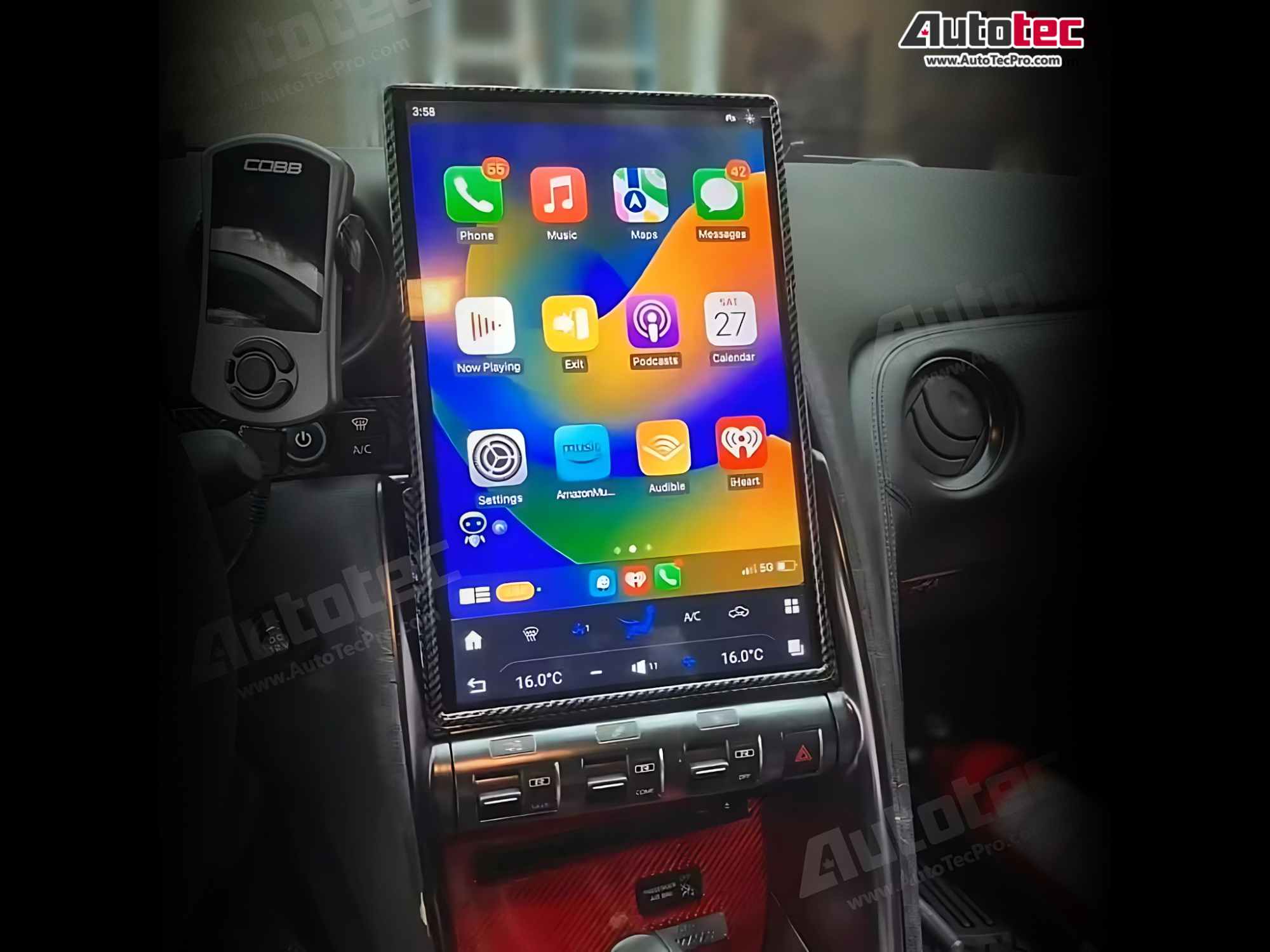 Nissan GTR (2009 – 2015) 14.4″ IPS QHD 2K Touch-Screen Android Navigation System | Android 13 | GPS | BT | Wifi | CarPlay | Android Auto | 4G LTE