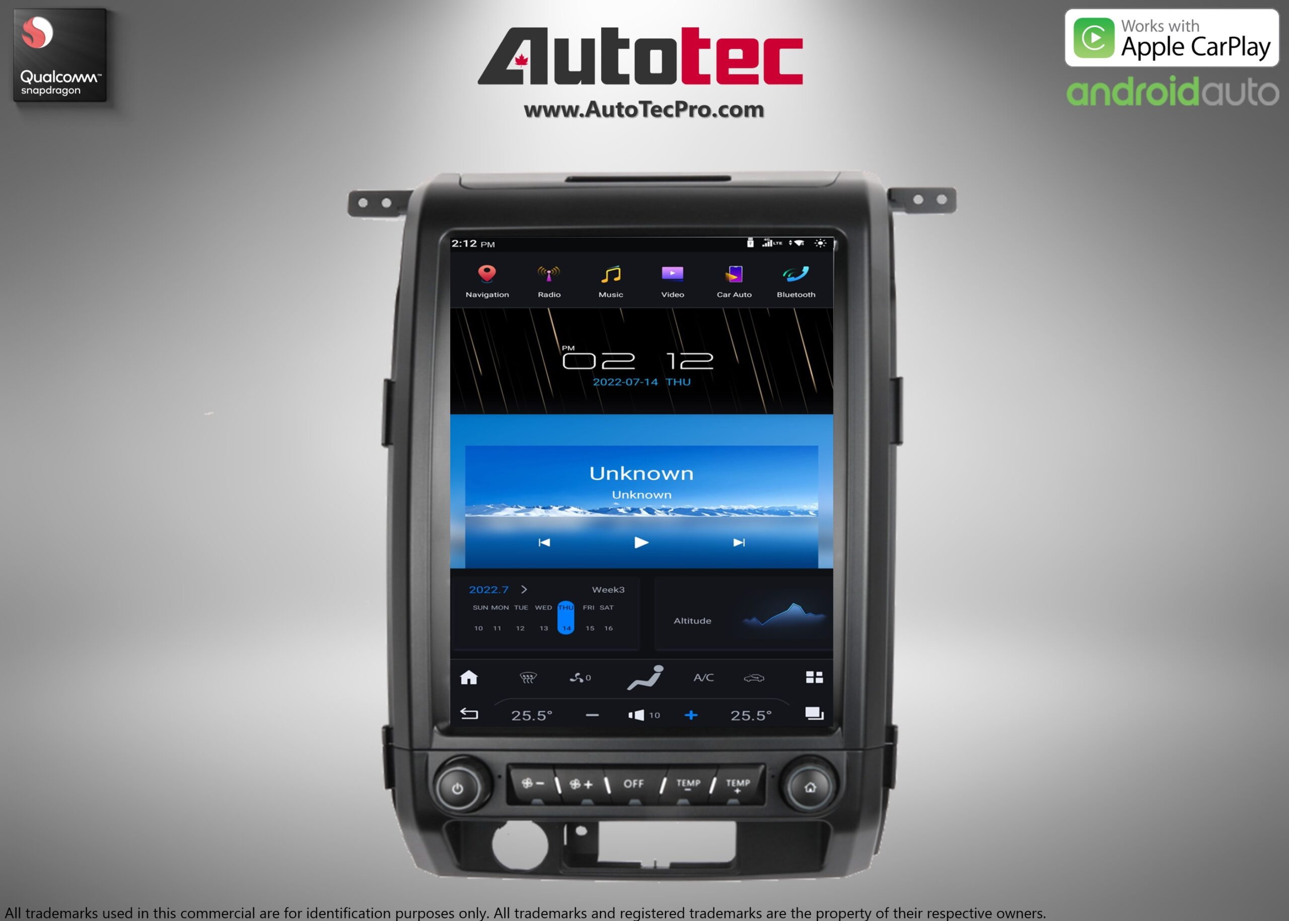 Ford F150 (2009 – 2014)  12.1″ IPS HD Touch-Screen Android Navigation System | Android 13 | GPS | BT | Wifi | CarPlay | Android Auto | 4G LTE