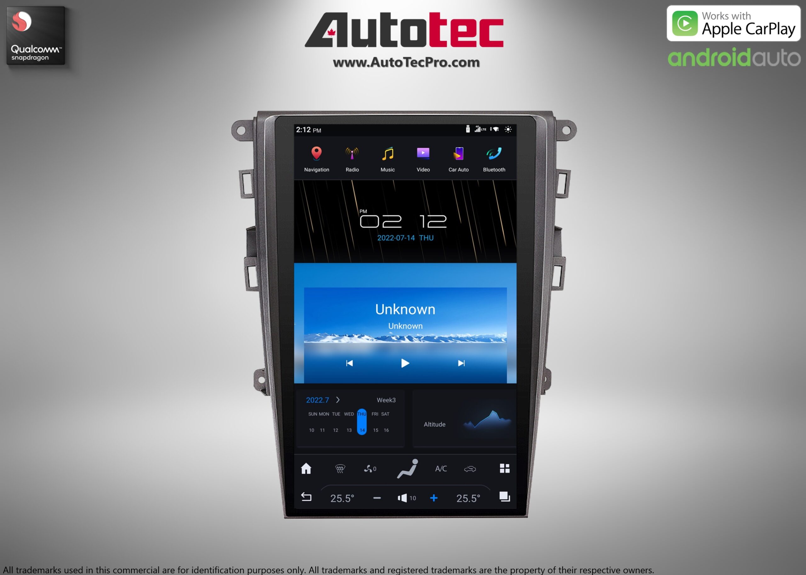 Ford Fusion (2013 – 2020) 13.6″ IPS HD Touch-Screen Android Navigation System | Android 13 | GPS | BT | Wifi | CarPlay | SYNC | 4G LTE