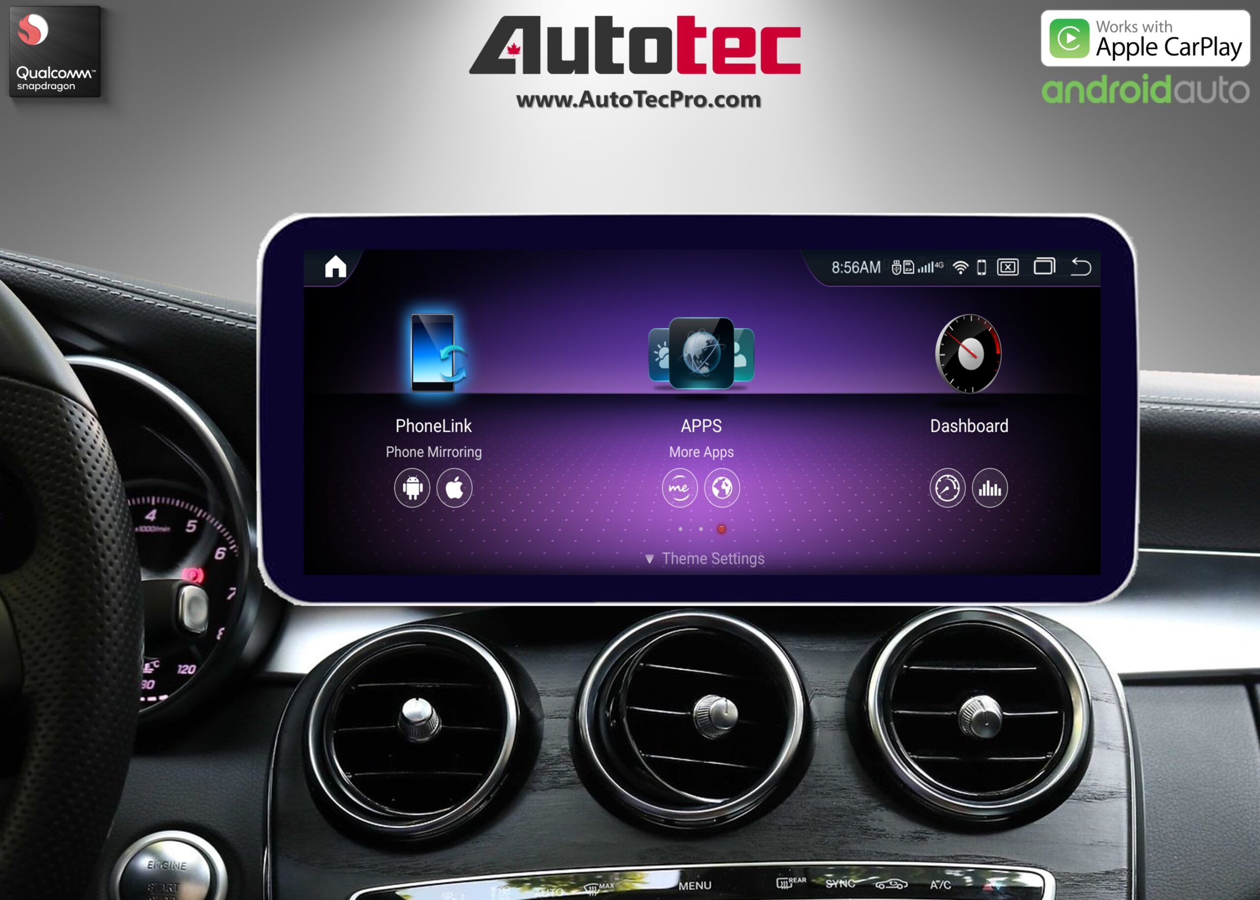 Mercedes-Benz GLA / CLA (2014 – 2019) Direct-Fit 10.25″ / 12.3″ HD IPS Touch-Screen Android Navigation System | Android 14 | GPS | BT | Wifi | Camera | CarPlay