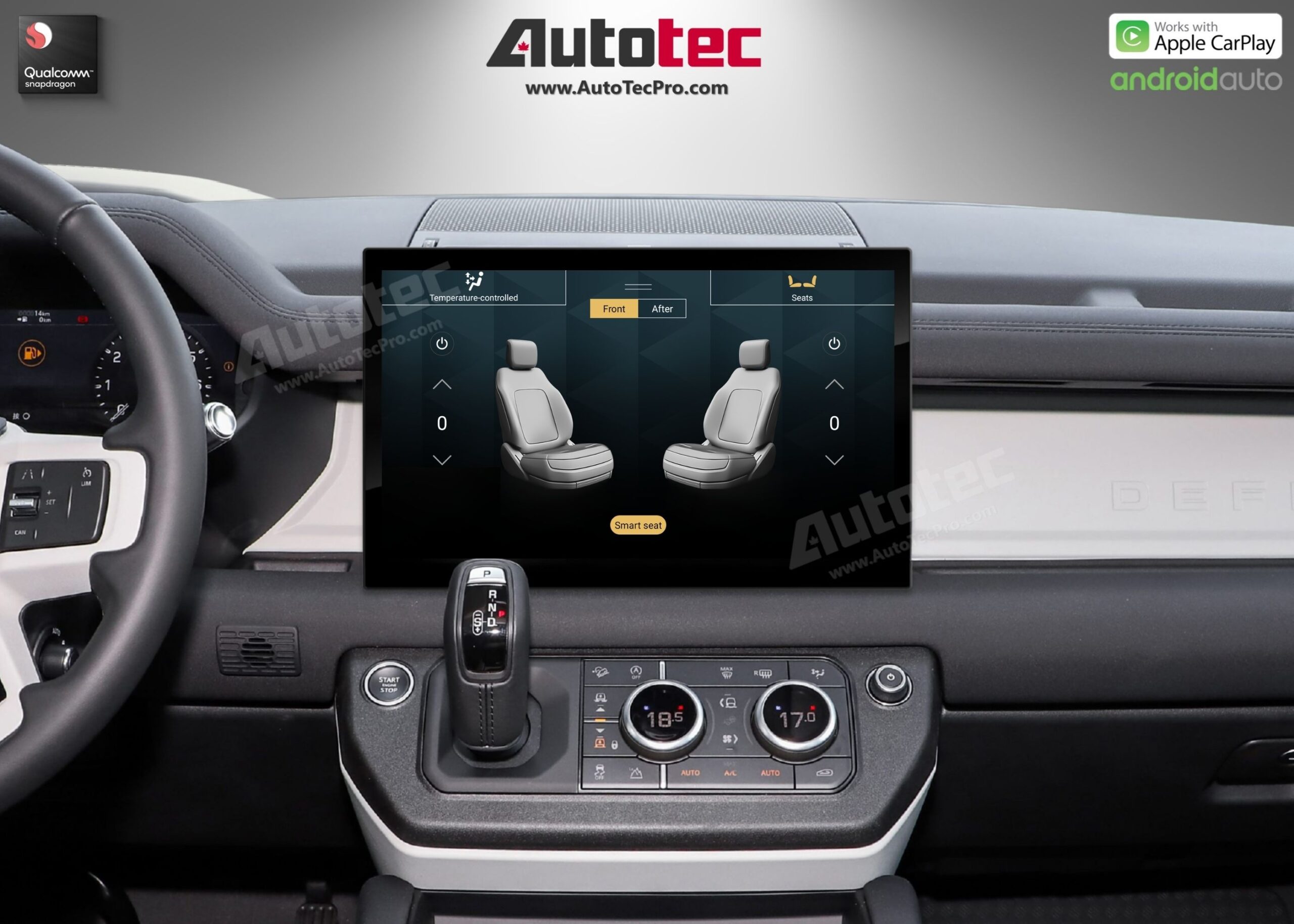 Land Rover Defender (2018 – 2024) 13.3″ HD IPS Touch-Screen Navigation & Infotainment System | Android 13 | GPS | BT | Wifi | CarPlay | PIVI | 4G LTE
