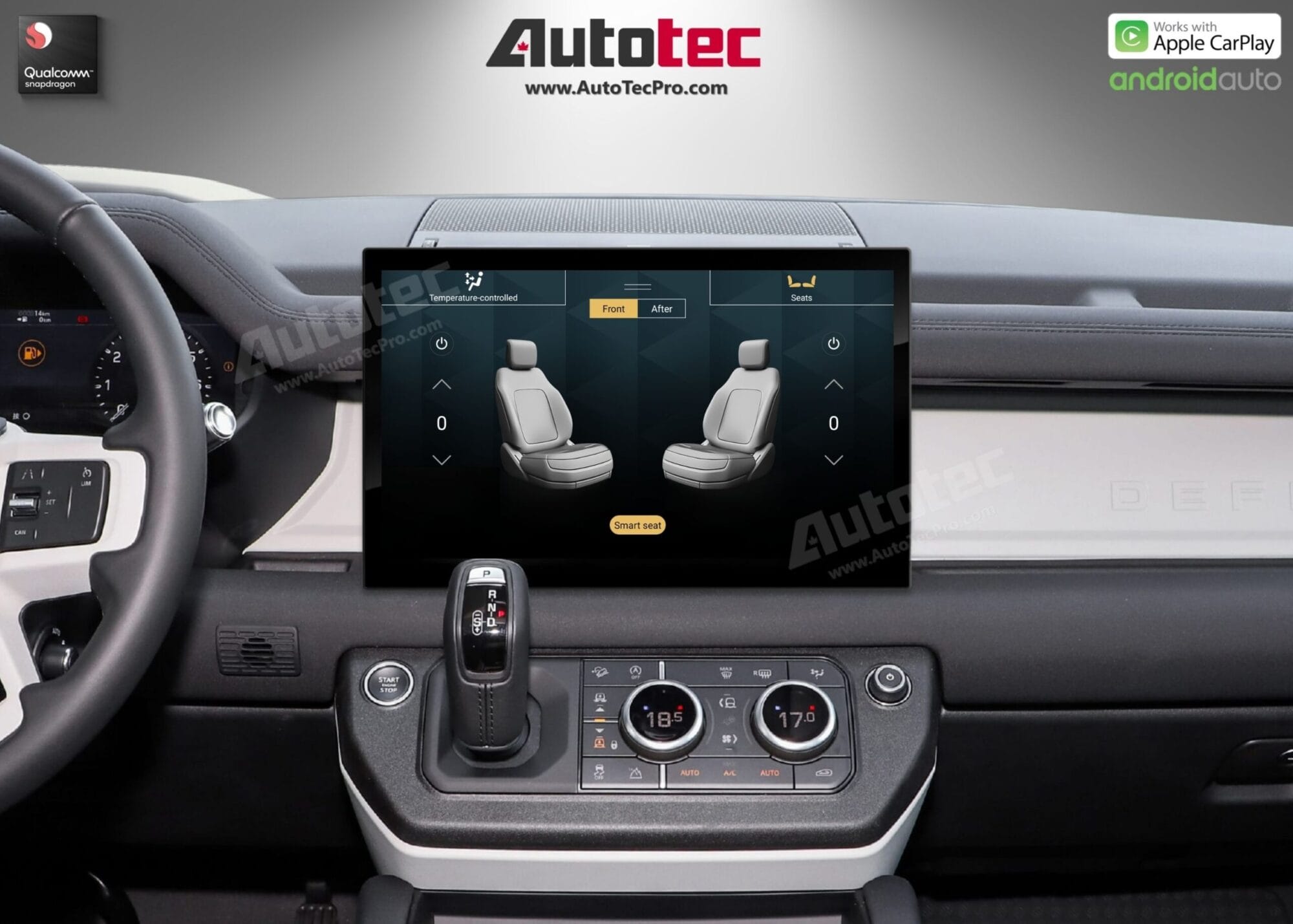 Land Rover Defender (2018 – 2024) 13.3″ HD IPS Touch-Screen Navigation & Infotainment System | Android 14 | GPS | BT | Wifi | CarPlay | PIVI | 4G LTE