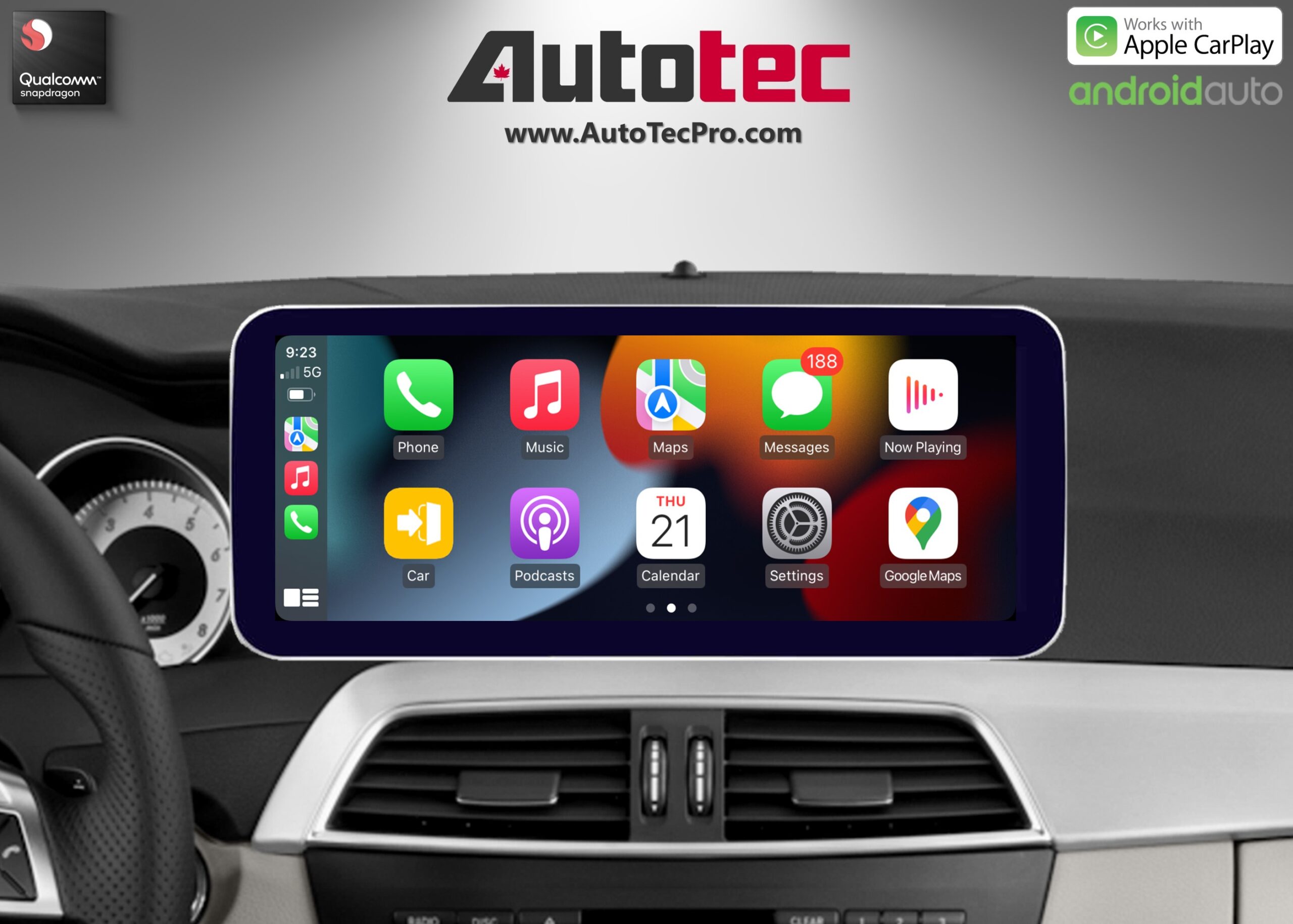 Mercedes-Benz C-Class (2012-2014 | W204 | NTG 4.5) Direct-Fit 10.25″ / 12.3″ HD IPS Touch-Screen Android Navigation System | Android 14 | GPS | BT | Wifi | 4G LTE | CarPlay