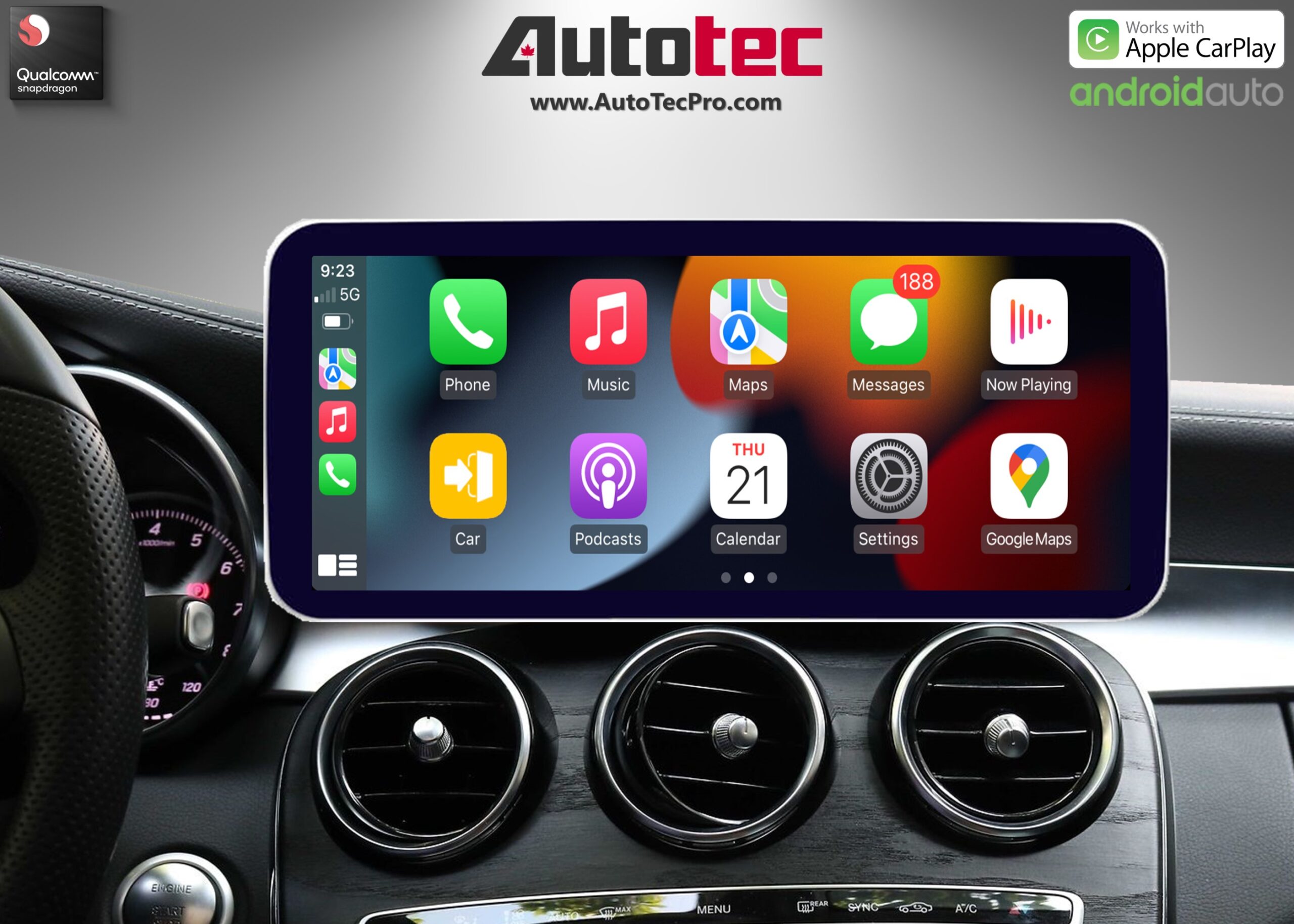 Mercedes-Benz GLA / CLA (2014 – 2019) Direct-Fit 10.25″ / 12.3″ HD IPS Touch-Screen Android Navigation System | Android 14 | GPS | BT | Wifi | Camera | CarPlay