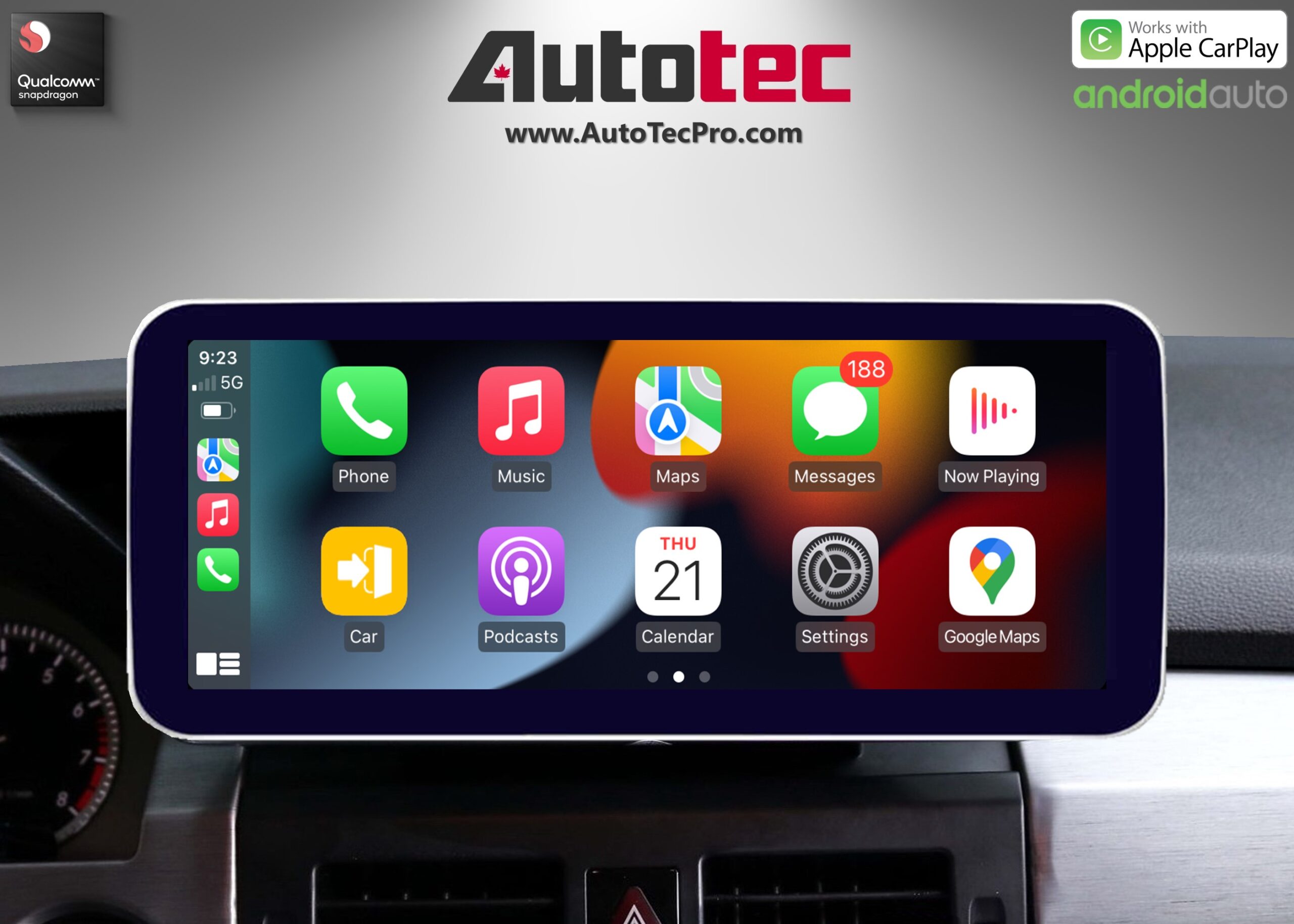 Mercedes-Benz GLK (2008-2012 | X204) Direct-Fit 10.25″ / 12.3″ HD IPS Touch-Screen Android Navigation | Android 14 | BT | CarPlay | Camera