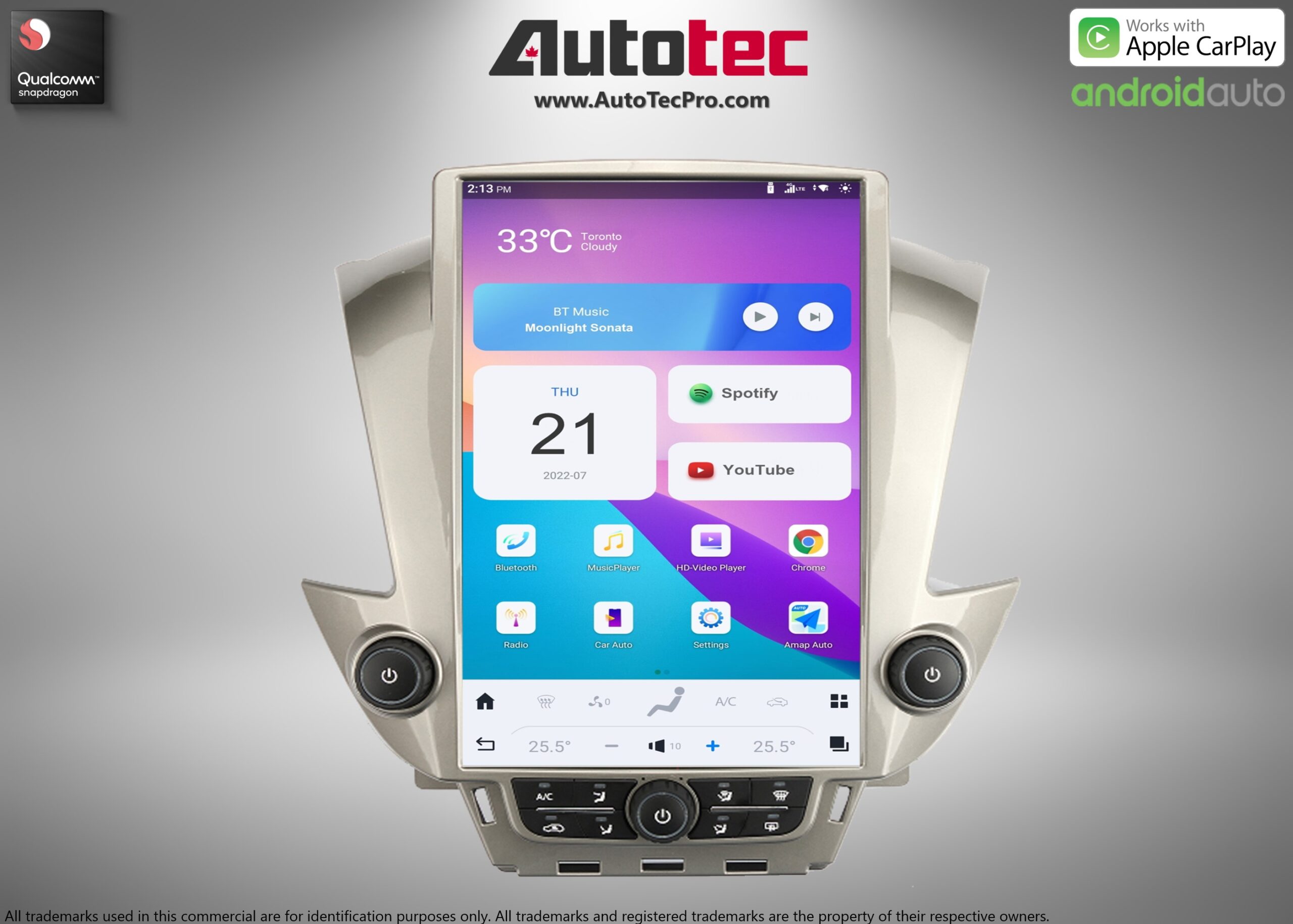 Chevrolet Tahoe / Suburban / GMC Yukon (2015 – 2020) 14.4″ IPS QHD 2K Touch-Screen Navigation & Infotainment System | Android 13 | GPS | BT | Wifi | CarPlay | Onstar | 4G LTE