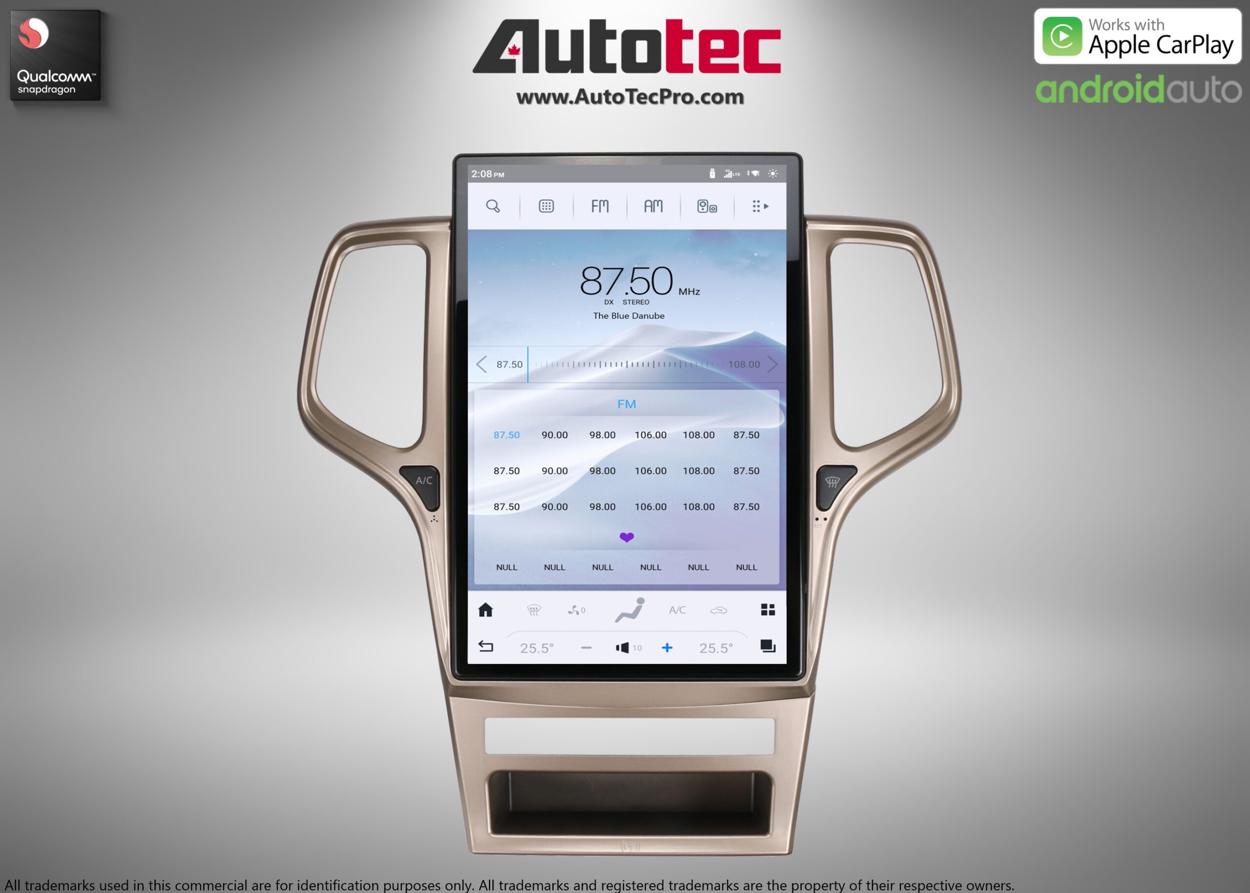 Jeep Grand Cherokee (2011 – 2013) 14.4″ IPS QHD 2K Touch-Screen Android Navigation System | Android 13 | GPS | BT | Wifi | CarPlay | Android Auto | 4G LTE