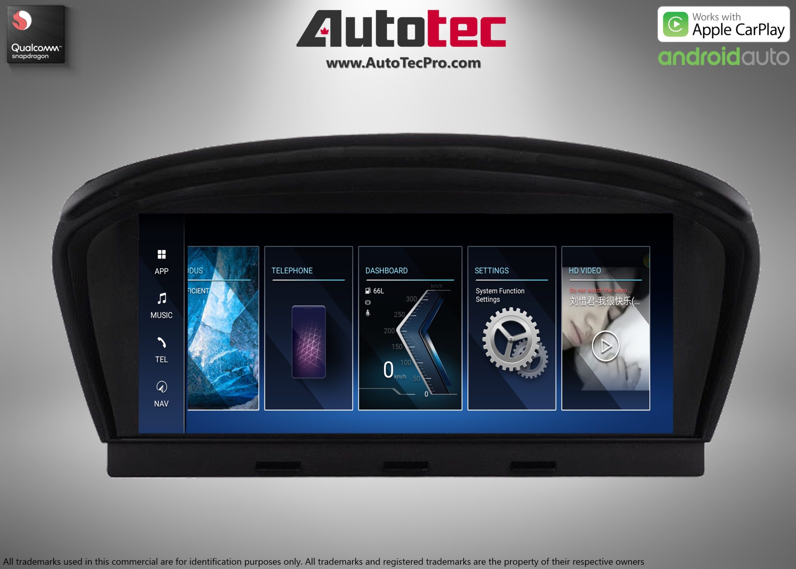 BMW 3 Series (2006 – 2012)  E90 / E91 / E92 OEM FIT 8.8″ HD Touch-Screen Android Navigation System | Android 14 | GPS | BT | Wifi | Camera | CarPlay