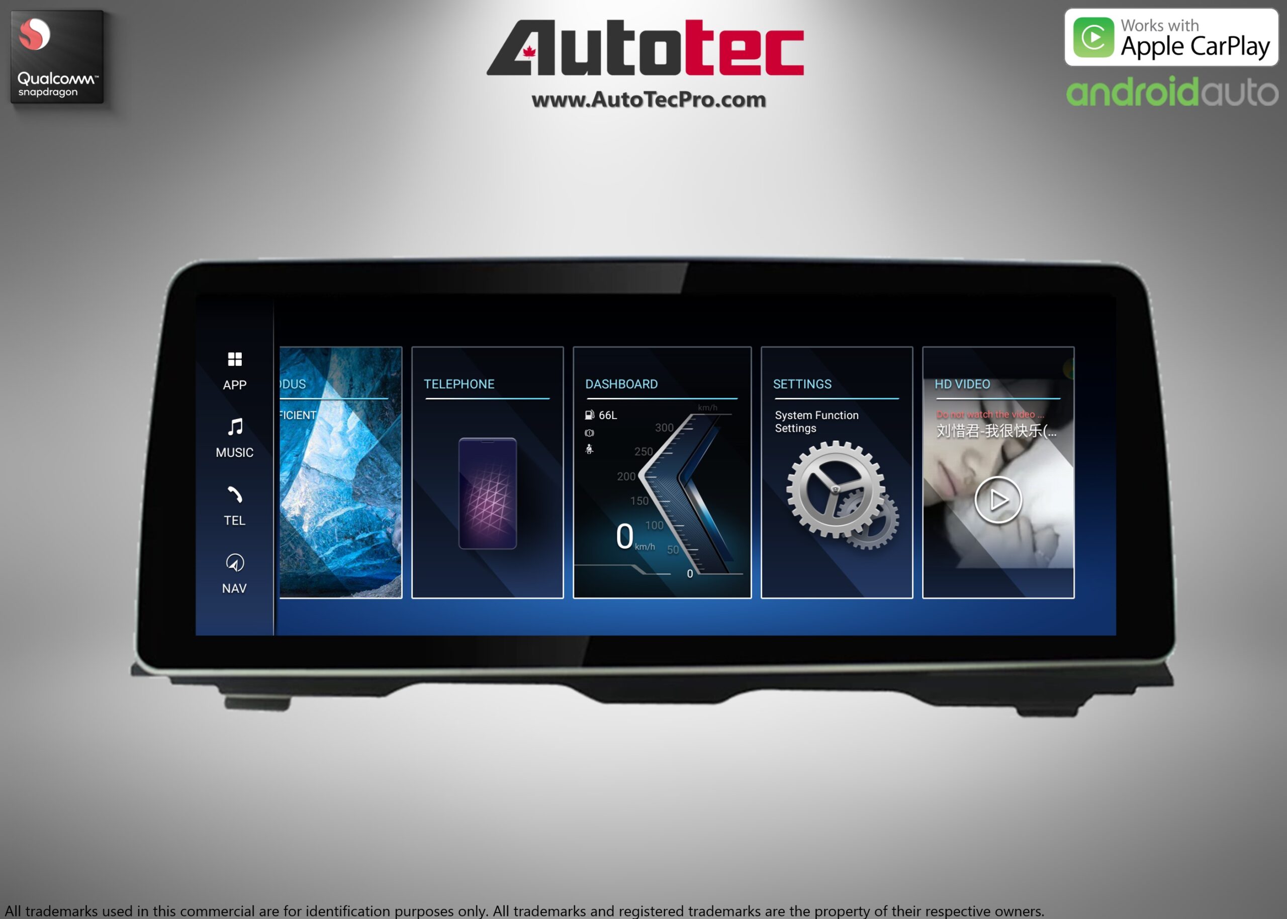 BMW 5 Series (2011 – 2018) F10 F11 OEM-FIT 12.3″ HD Touch-Screen Android Navigation System | Android 14 | GPS | BT | Wifi | 4G LTE | CarPlay