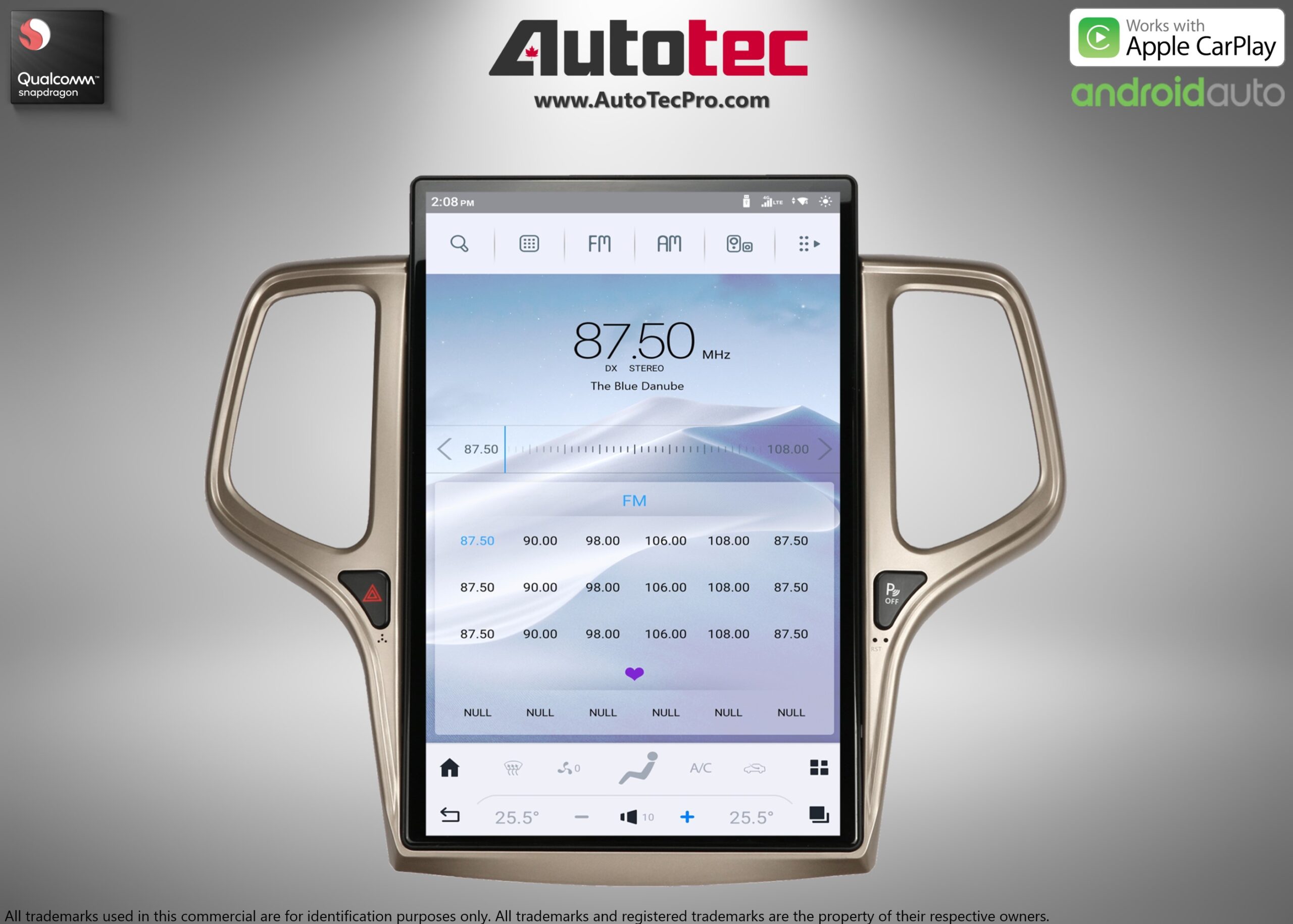 Jeep Cherokee (2011 – 2021) 14.4″ IPS QHD 2K Touch-Screen Android Navigation System | Android 11 | GPS | BT | Wifi | CarPlay | Android Auto | 4G LTE