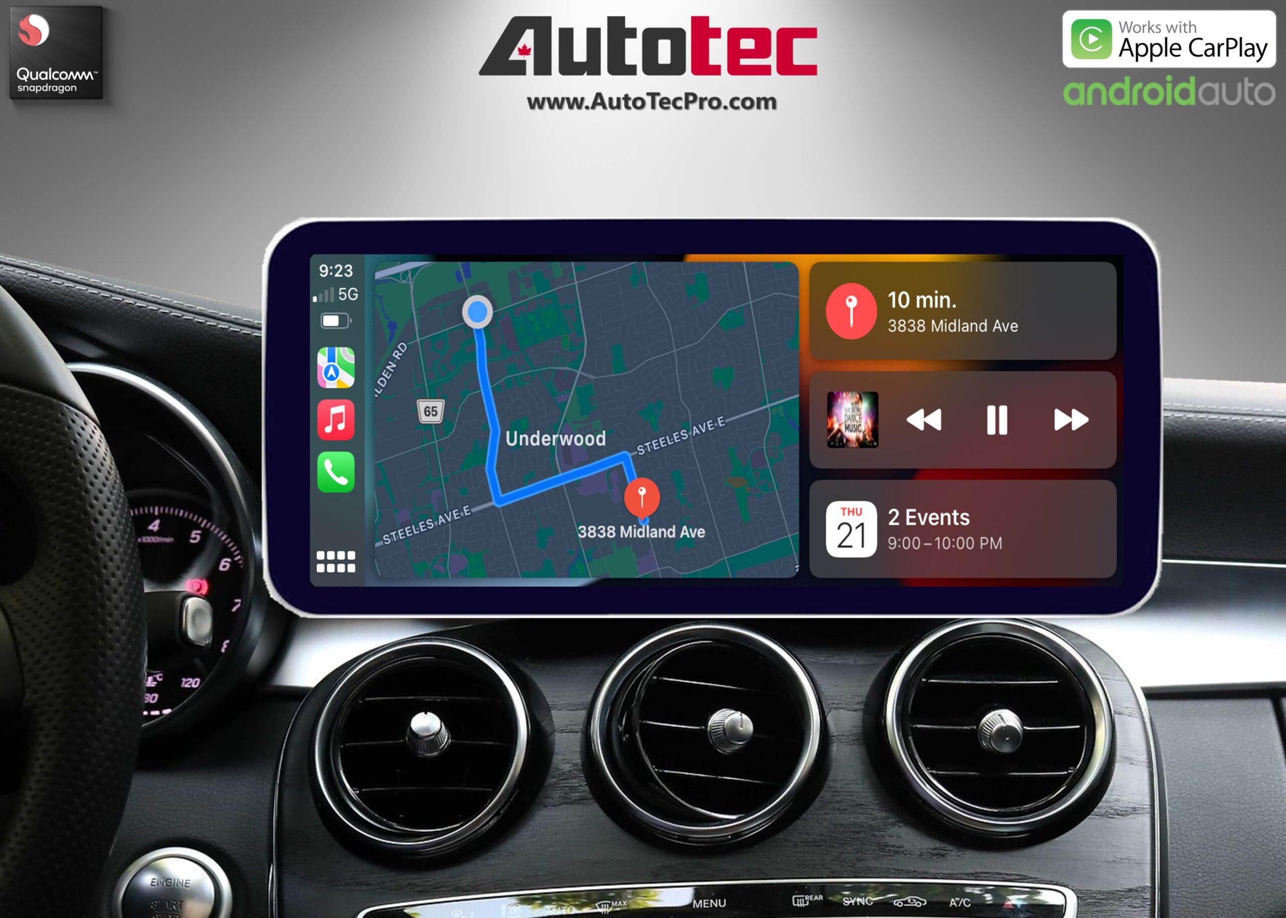 Mercedes-Benz GLA / CLA (2014 – 2019) Direct-Fit 10.25″ / 12.3″ HD IPS Touch-Screen Android Navigation System | Android 14 | GPS | BT | Wifi | Camera | CarPlay