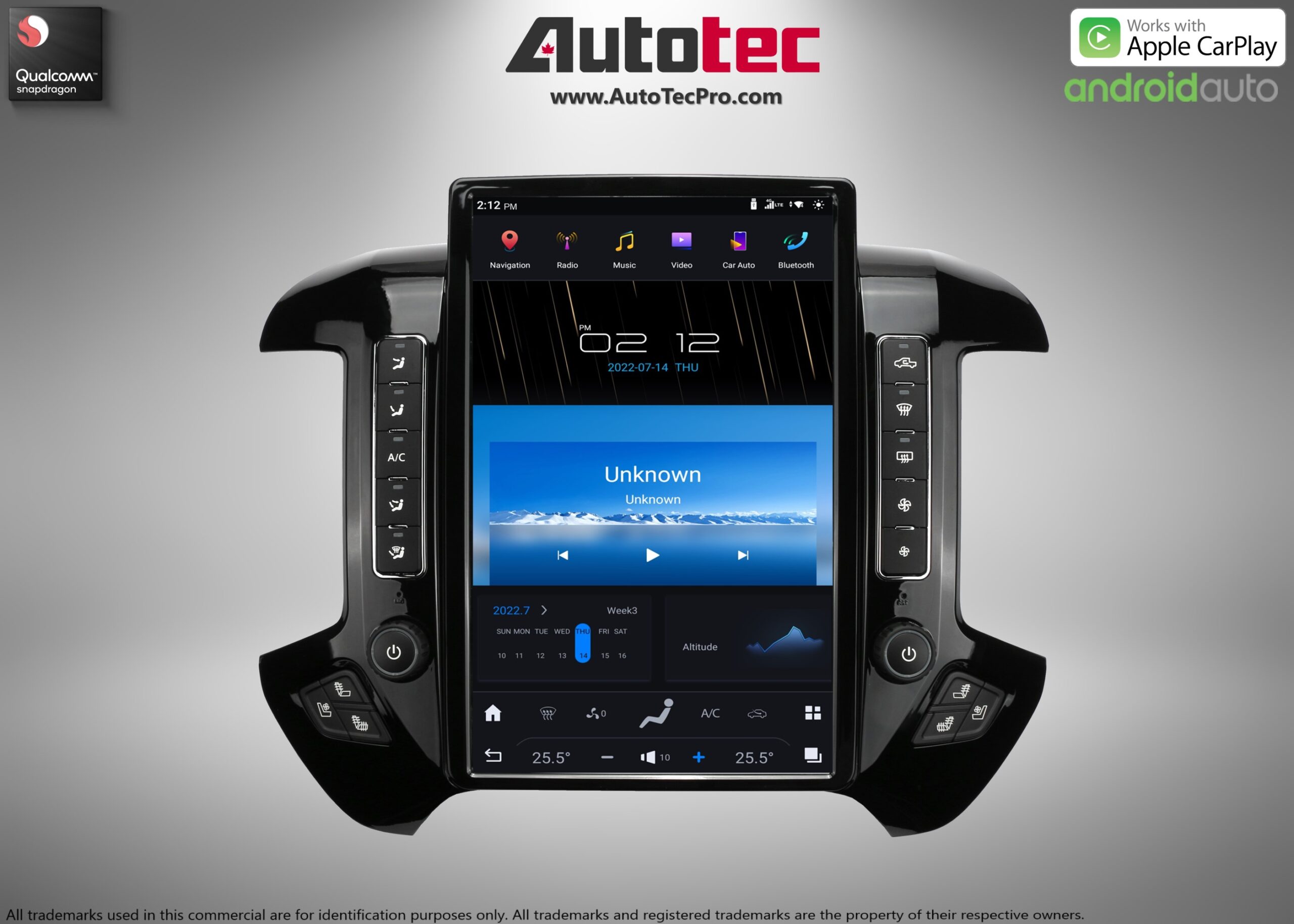 Chevrolet Silverado / GMC Sierra (2014 – 2019) 14.4″ IPS QHD 2K Touch-Screen Navigation & Infotainment System | Android 13 | GPS | BT | Wifi | CarPlay | Onstar | 4G LTE