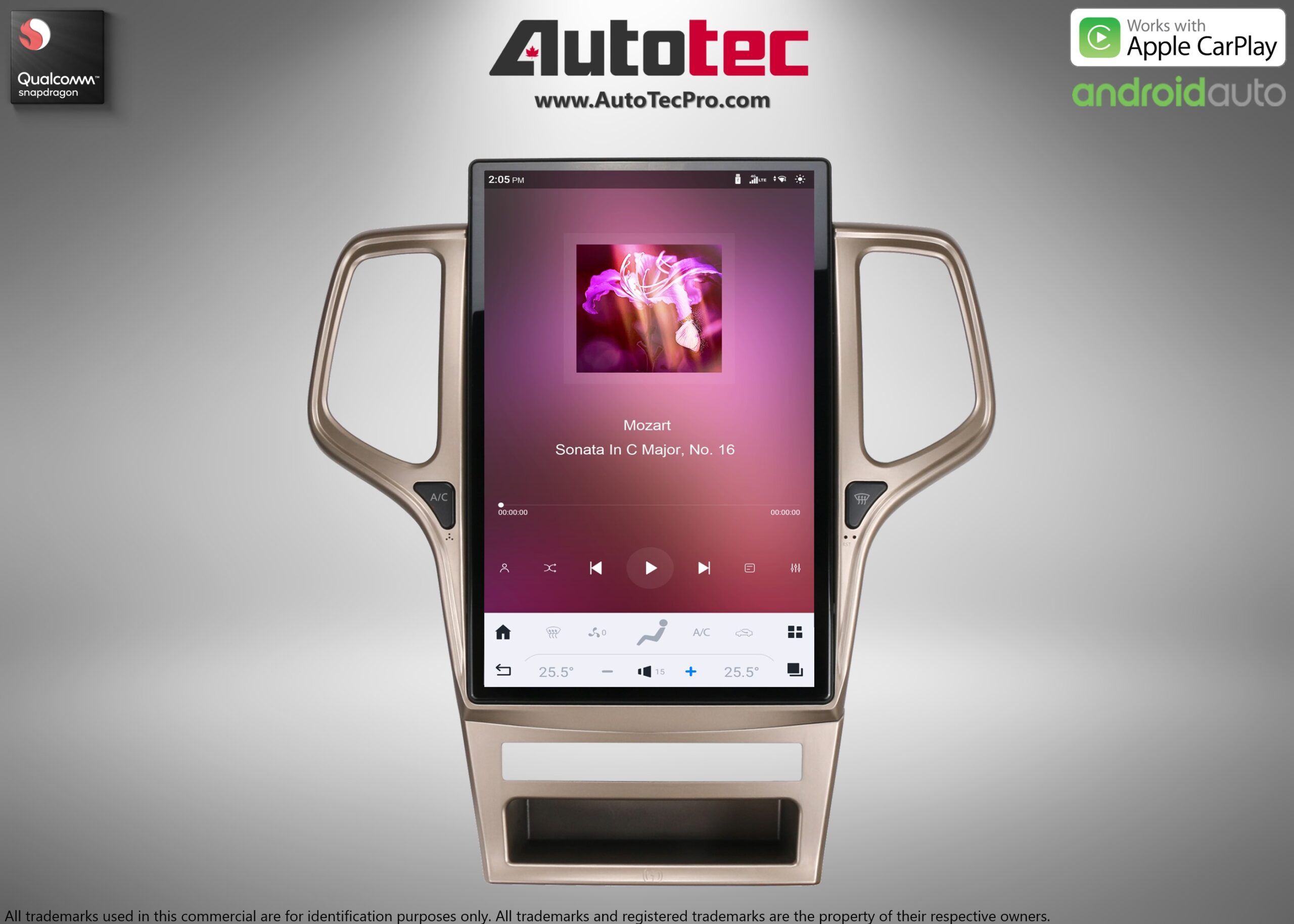 Jeep Grand Cherokee (2011 – 2013) 14.4″ IPS QHD 2K Touch-Screen Android Navigation System | Android 13 | GPS | BT | Wifi | CarPlay | Android Auto | 4G LTE