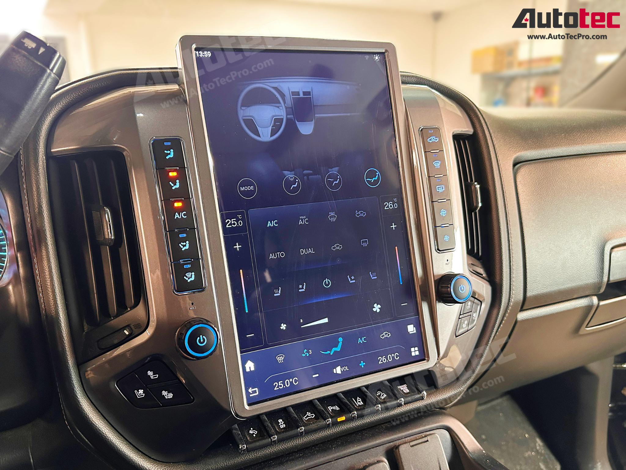 Chevrolet Silverado / GMC Sierra (2014 – 2019) 15.6″ IPS QHD 2K Touch-Screen Navigation & Infotainment System | Android 13 | GPS | BT | Wifi | CarPlay | Onstar | DSP | 4G LTE