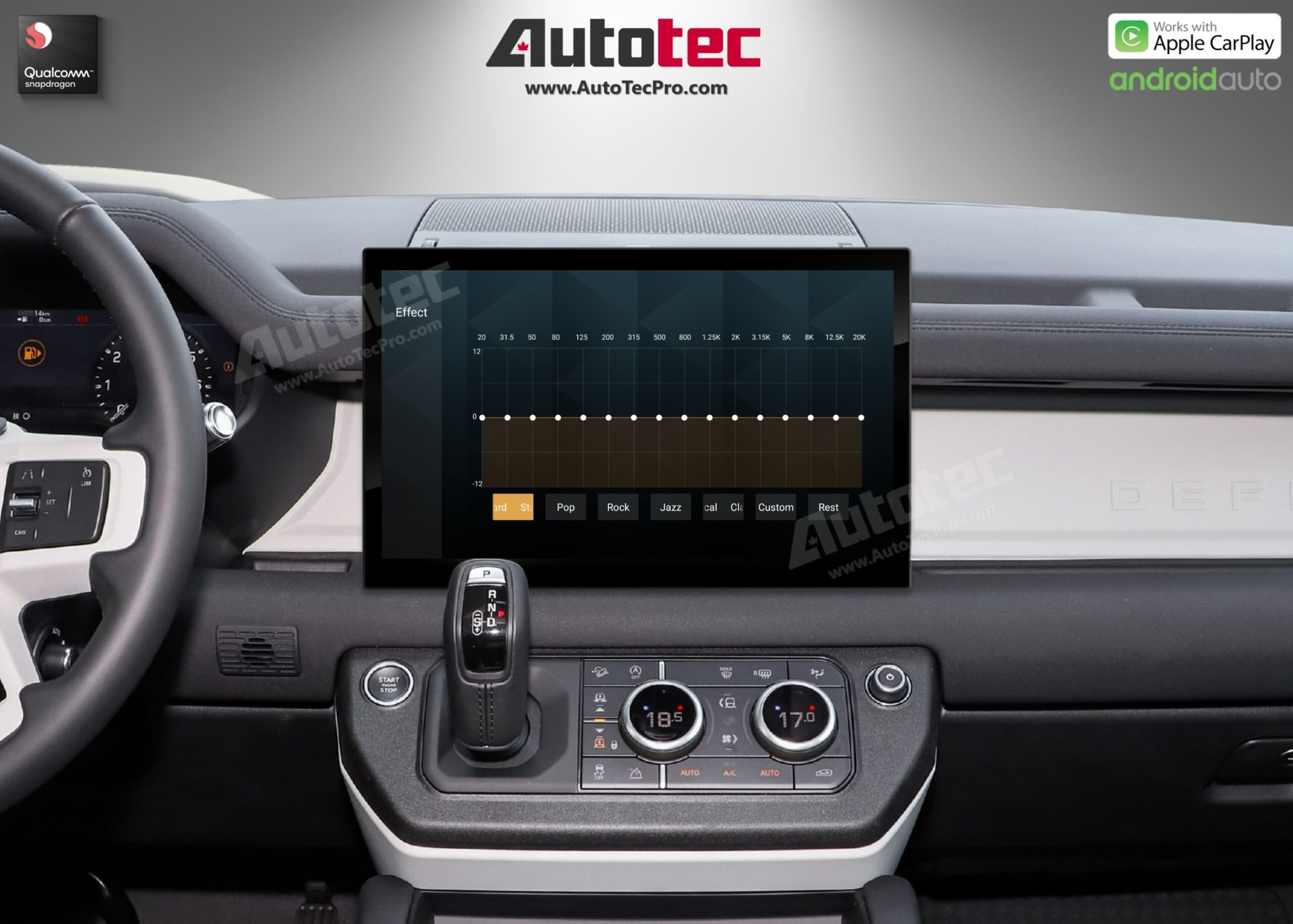 Land Rover Defender (2018 – 2024) 13.3″ HD IPS Touch-Screen Navigation & Infotainment System | Android 13 | GPS | BT | Wifi | CarPlay | PIVI | 4G LTE