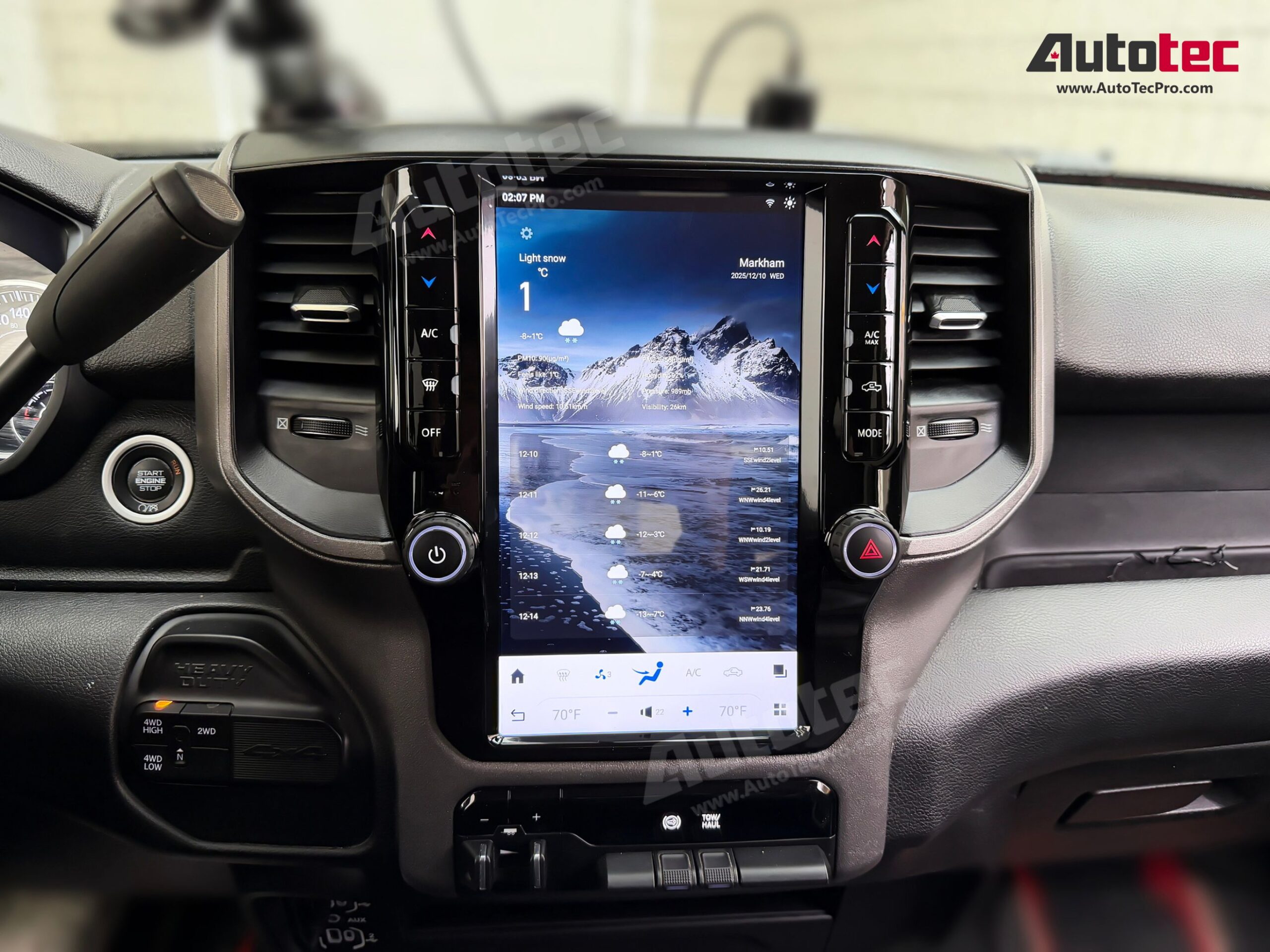 Dodge RAM (2019 – 2023) 12″ HD Tesla-Style Navigation & Infotainment System | Android 13 | GPS | BT | Wifi | CarPlay | 4G LTE