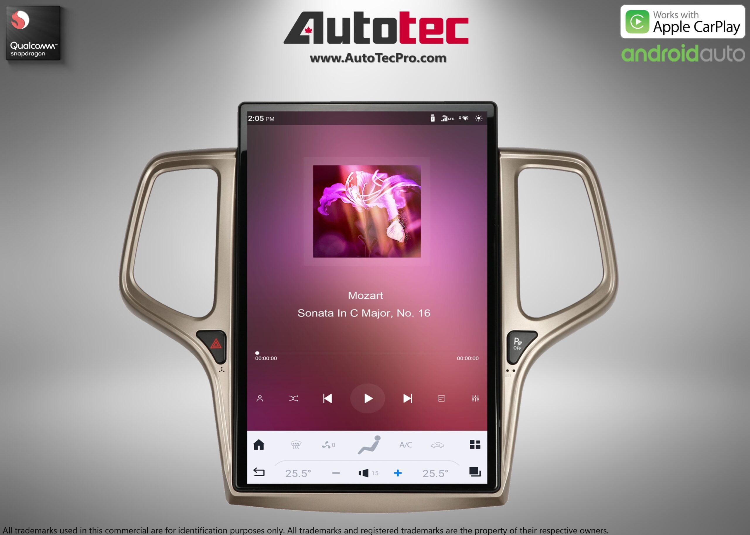 Jeep Grand Cherokee (2014 – 2021) 14.4″ IPS QHD 2K Touch-Screen Android Navigation System | Android 13 | GPS | BT | Wifi | CarPlay | Android Auto | 4G LTE