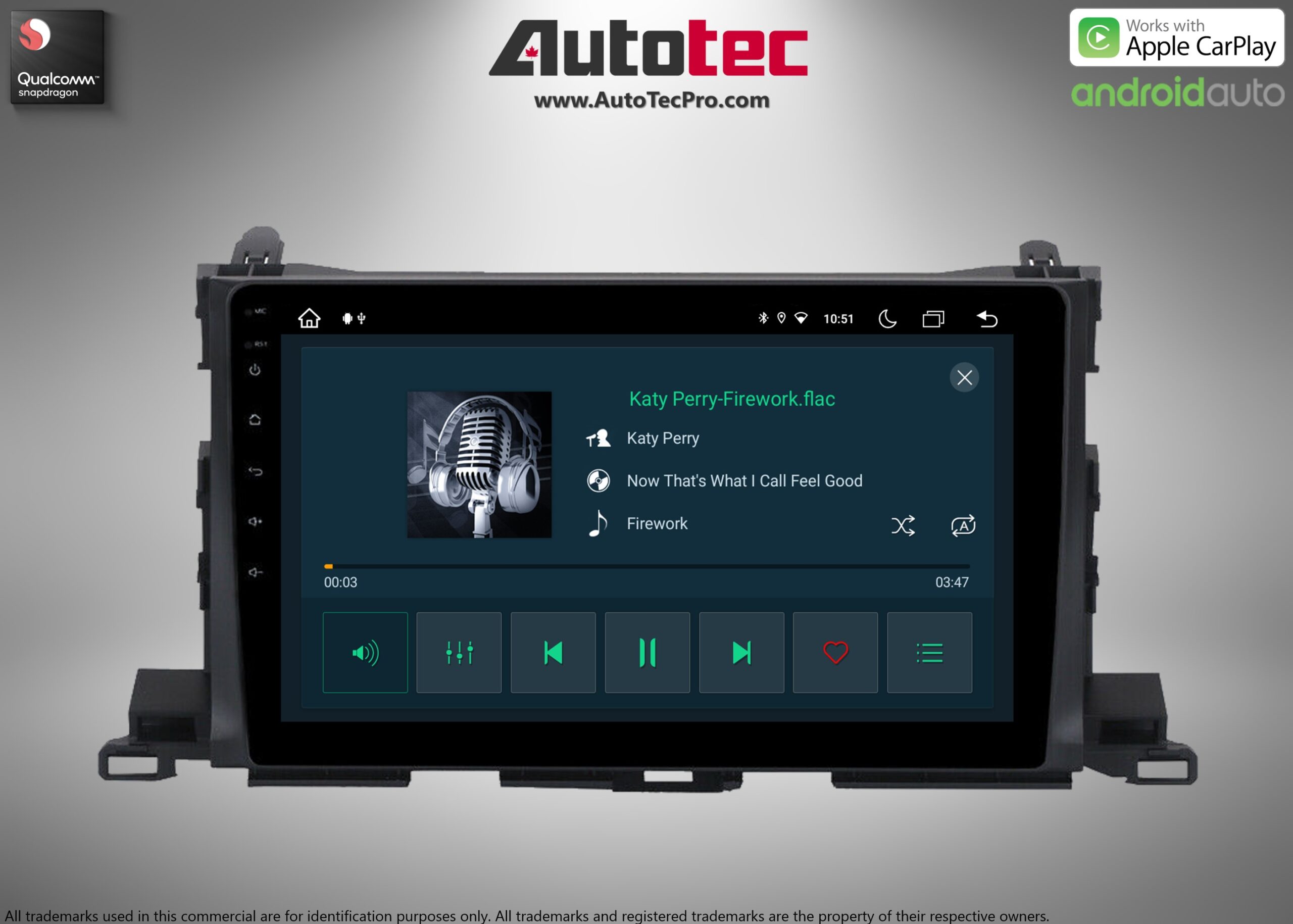 Toyota Highlander (2014 – 2019) 10.2″ HD Touch-Screen Android Navigation System | Android 13 | GPS | BT | WiFi | Camera | CarPlay